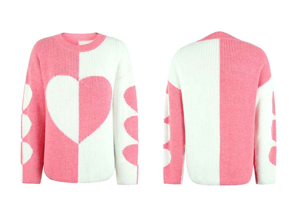 Long Sleeve Love Pattern Sweater Women - enhanced image 9