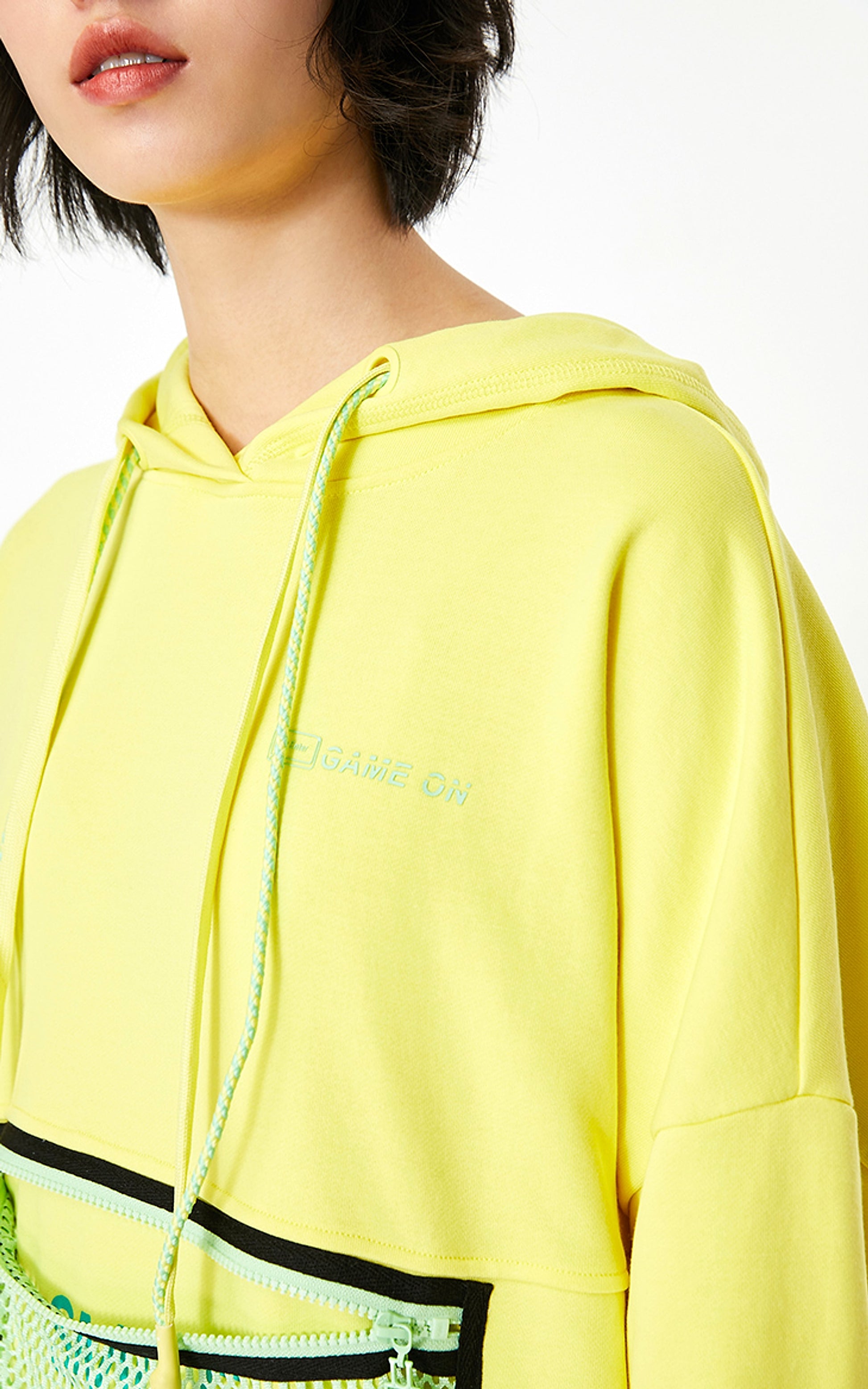 Loose Hooded Mesh Bag Design Letter Sweater Women - enhanced image 9