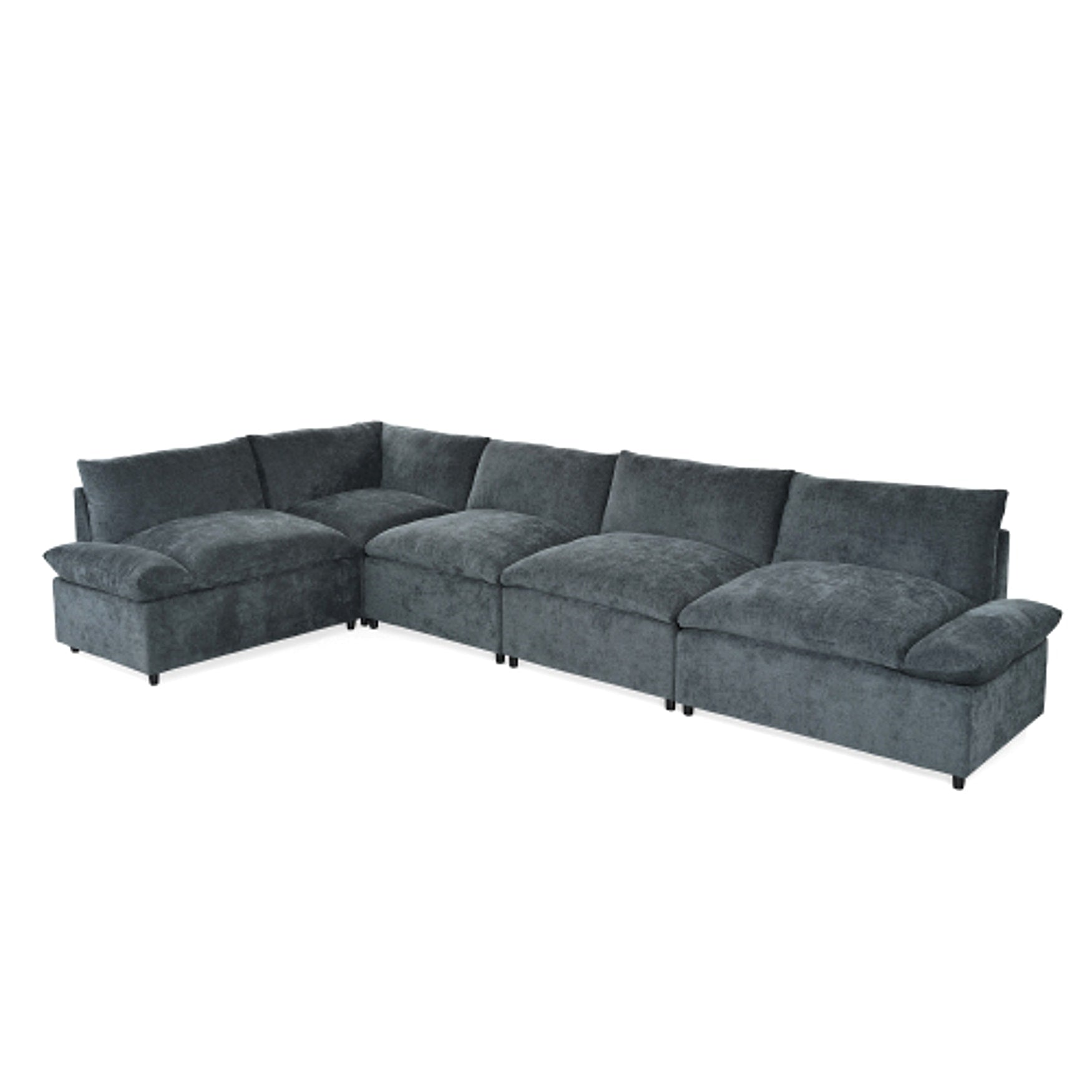LuneluX_Home – 115.5" Modular Deep Gray Sectional Sofa with Storage & Plush Cushions - enhanced image 9