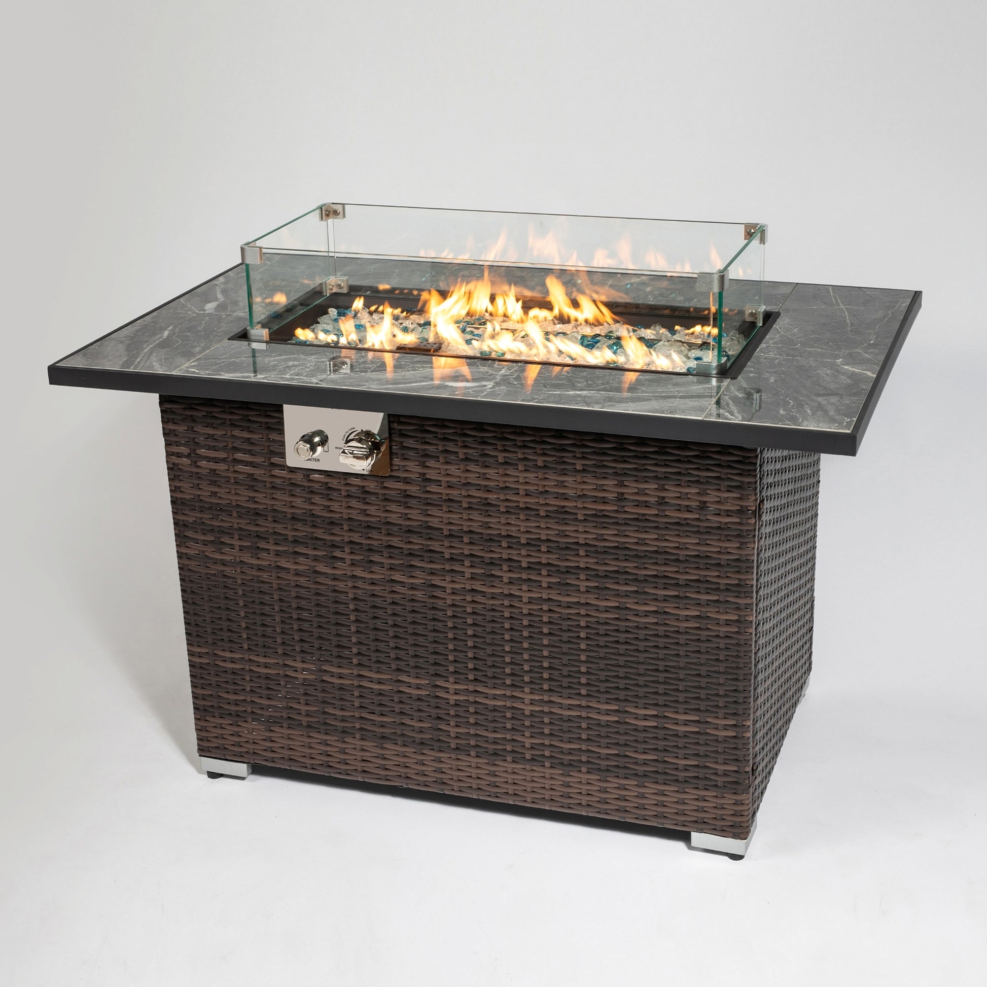 LuneluX_Home – Outdoor Propane Fire Table (44", Espresso) - enhanced image 9