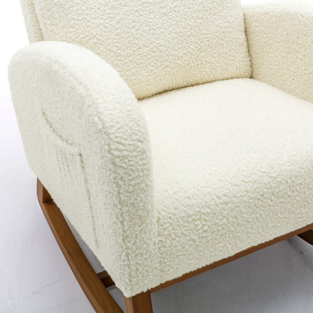 LuneluX_Home – "White Teddy" Rocking Lounge Chair - enhanced image 9