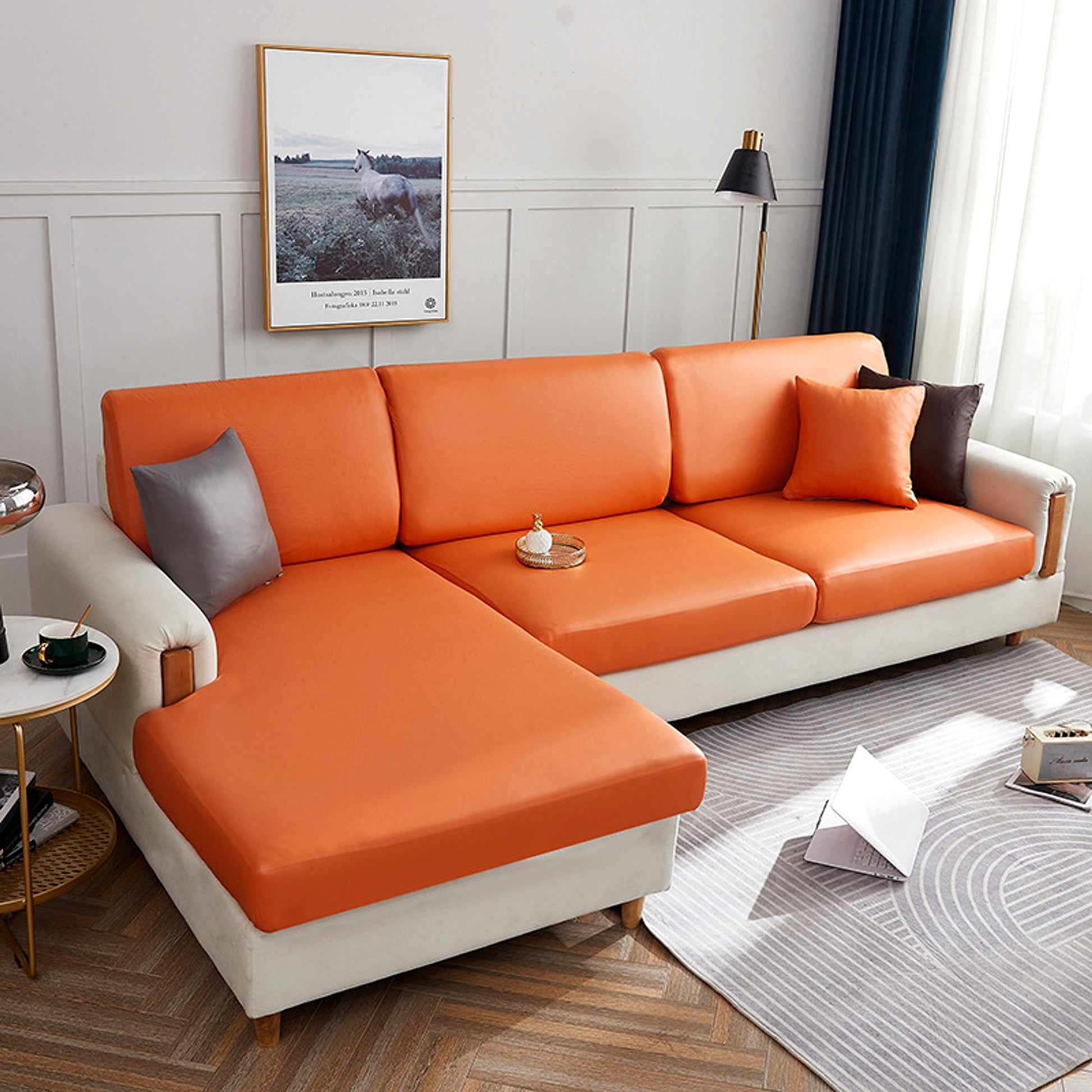 LuxFit™ – Elastic Waterproof Leather-Style Sofa Slipcover - enhanced image 9