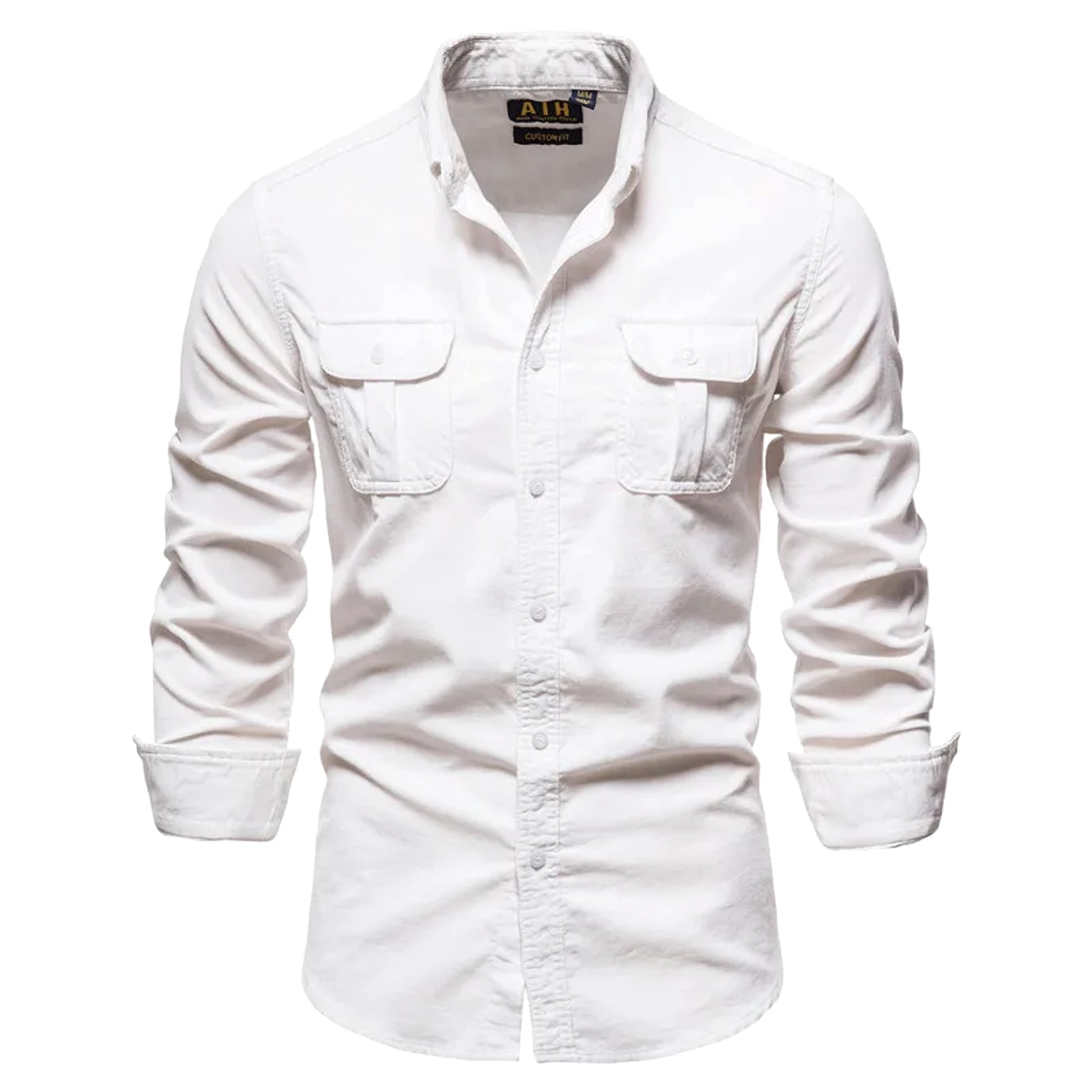 Men DressShirt College Tops Longsleeve Blue - enhanced image 9