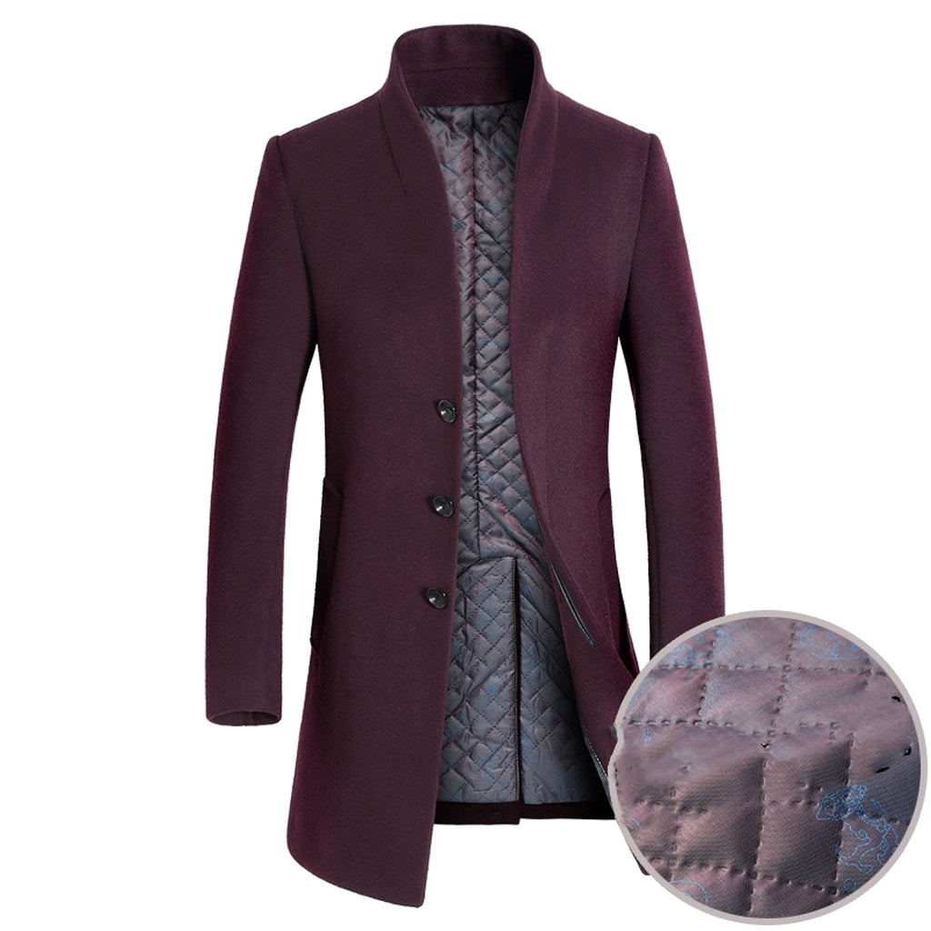 Men's casual woolen trench coat - enhanced image 9