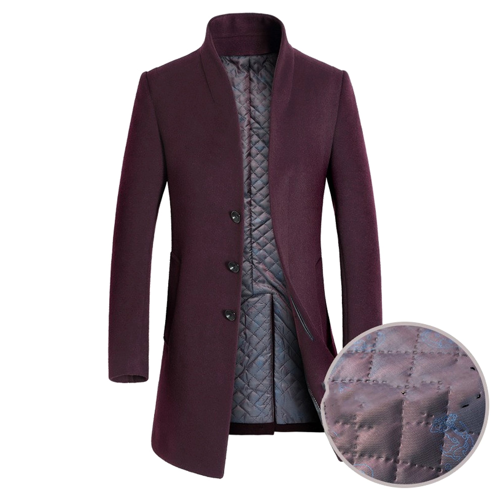 Men's casual woolen trench coat - enhanced image 9