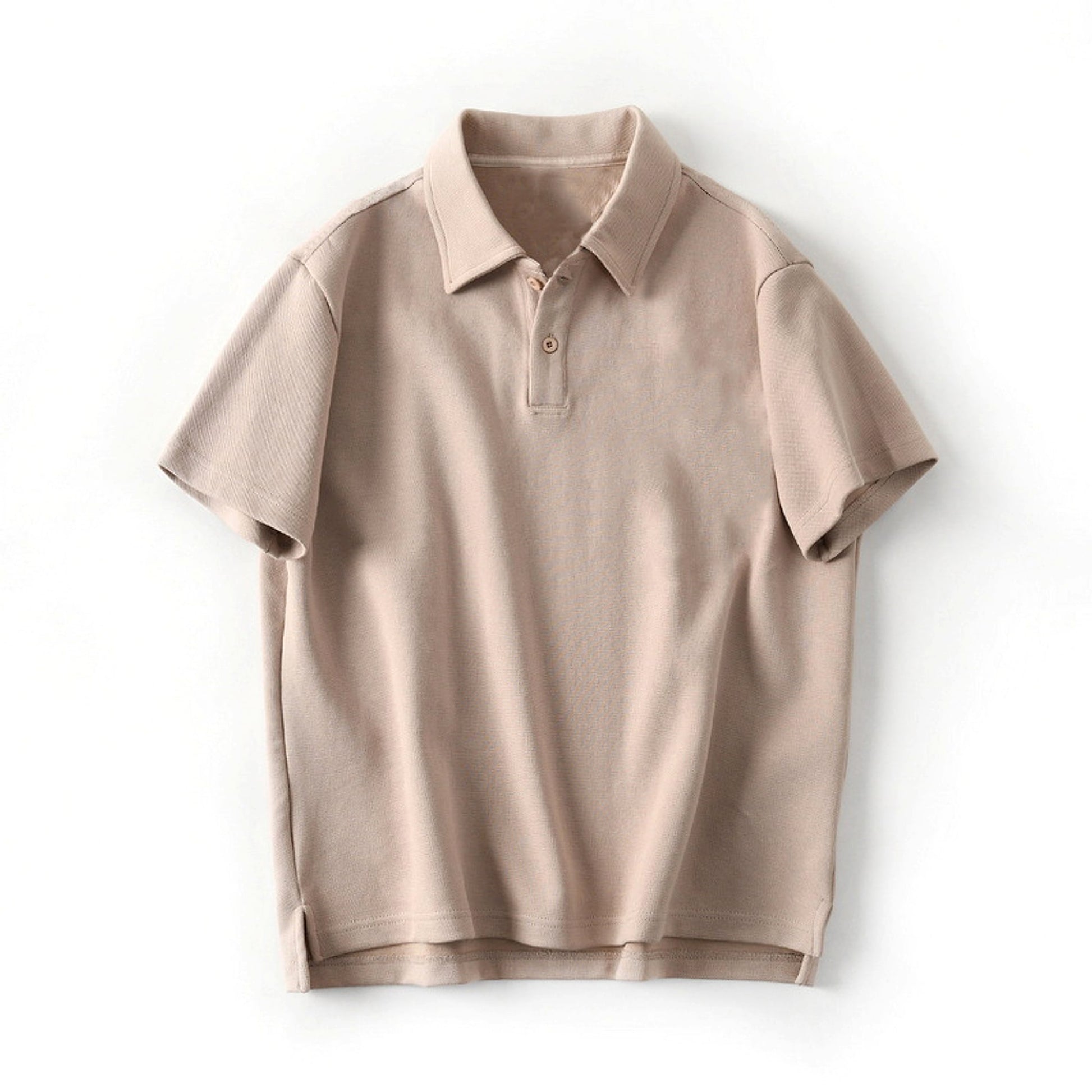 Men's Fashion Casual Solid Color Polo Collar Shirt Top - enhanced image 9