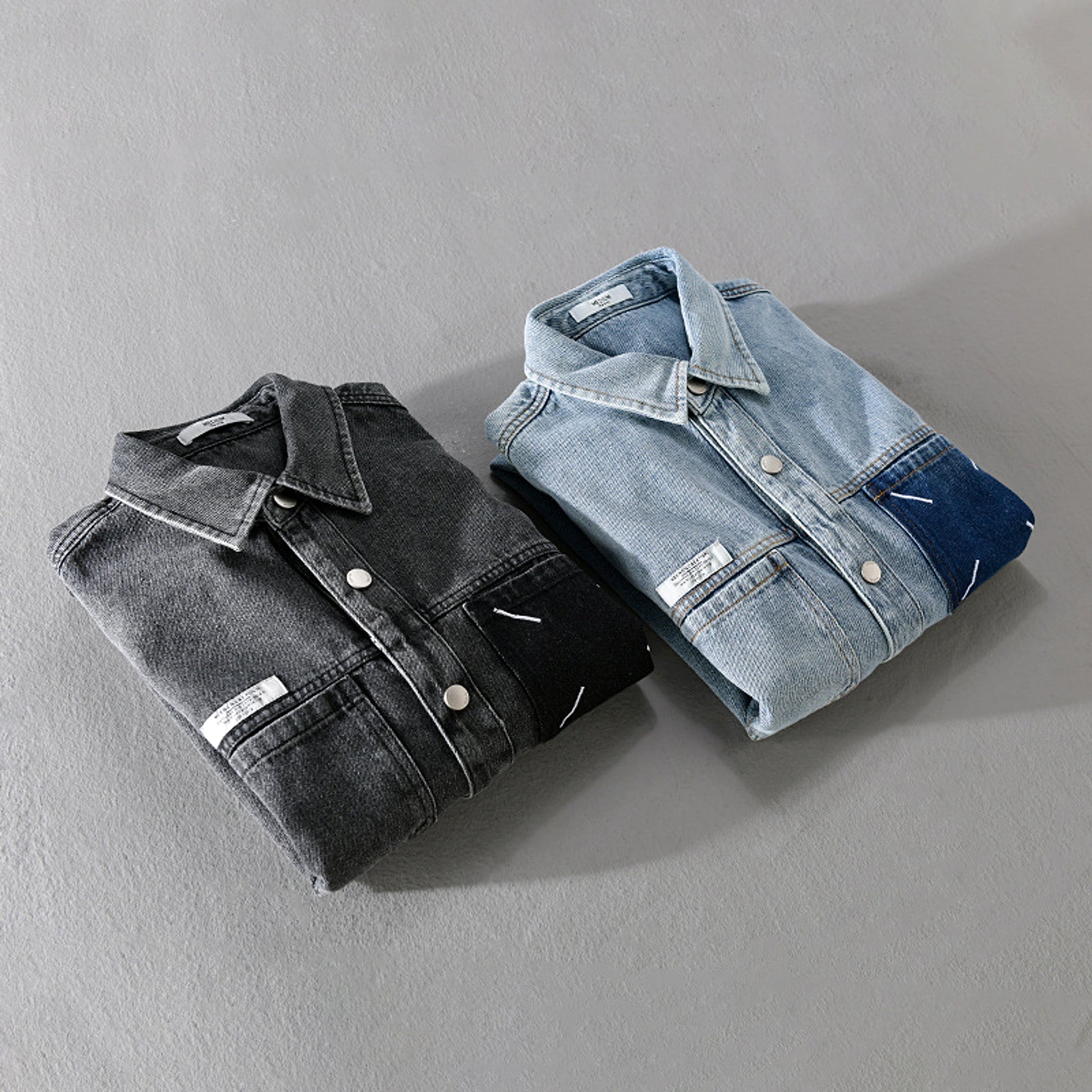 Men's Fashion Retro Denim Long-sleeved DressShirt - enhanced image 9
