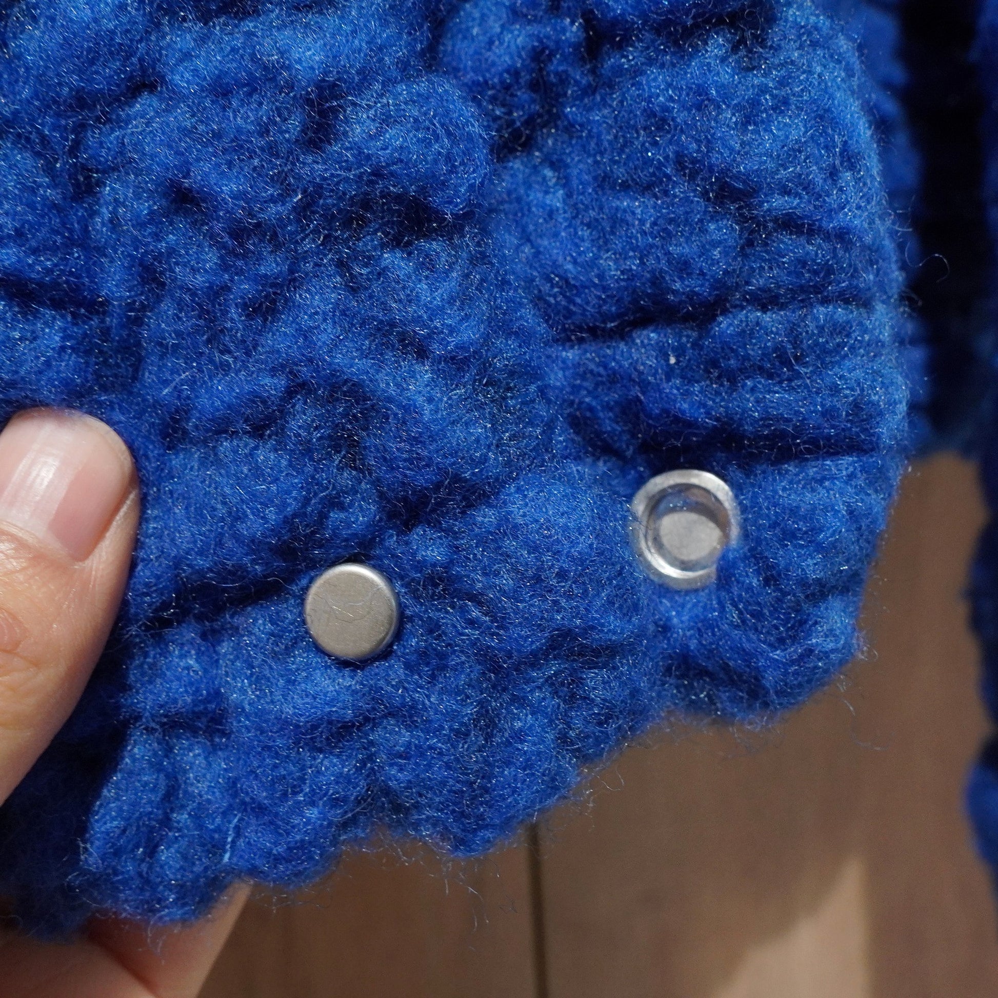 Men's Klein Blue Loose Version Imitation Lamb Wool Fleece Jacket - enhanced image 9