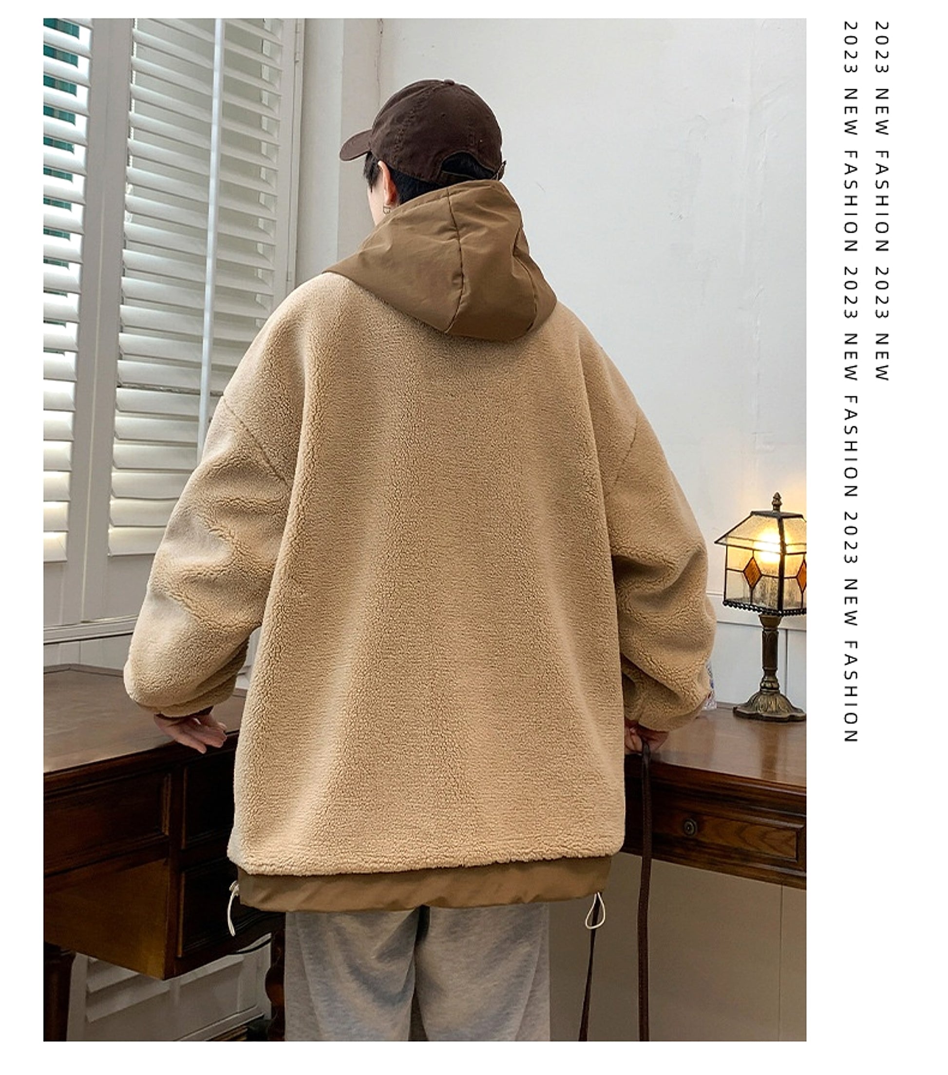 Men's Lamb Wool Student Versatile Thickened Padded Polar Fleece Cotton-padded Jacket - enhanced image 9