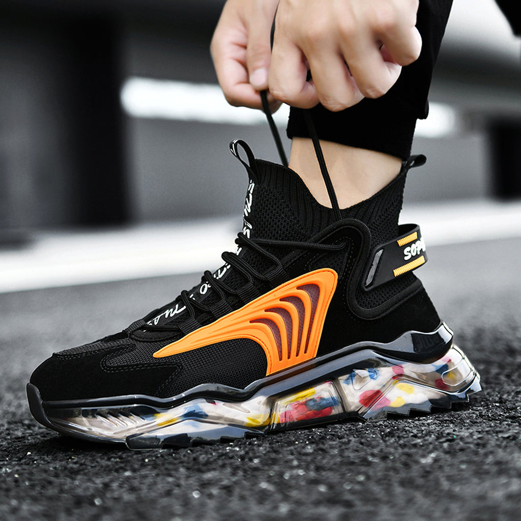 Men's Shoes High Top Shoes Thick Soled Breathable Basketball Shoes - enhanced image 9