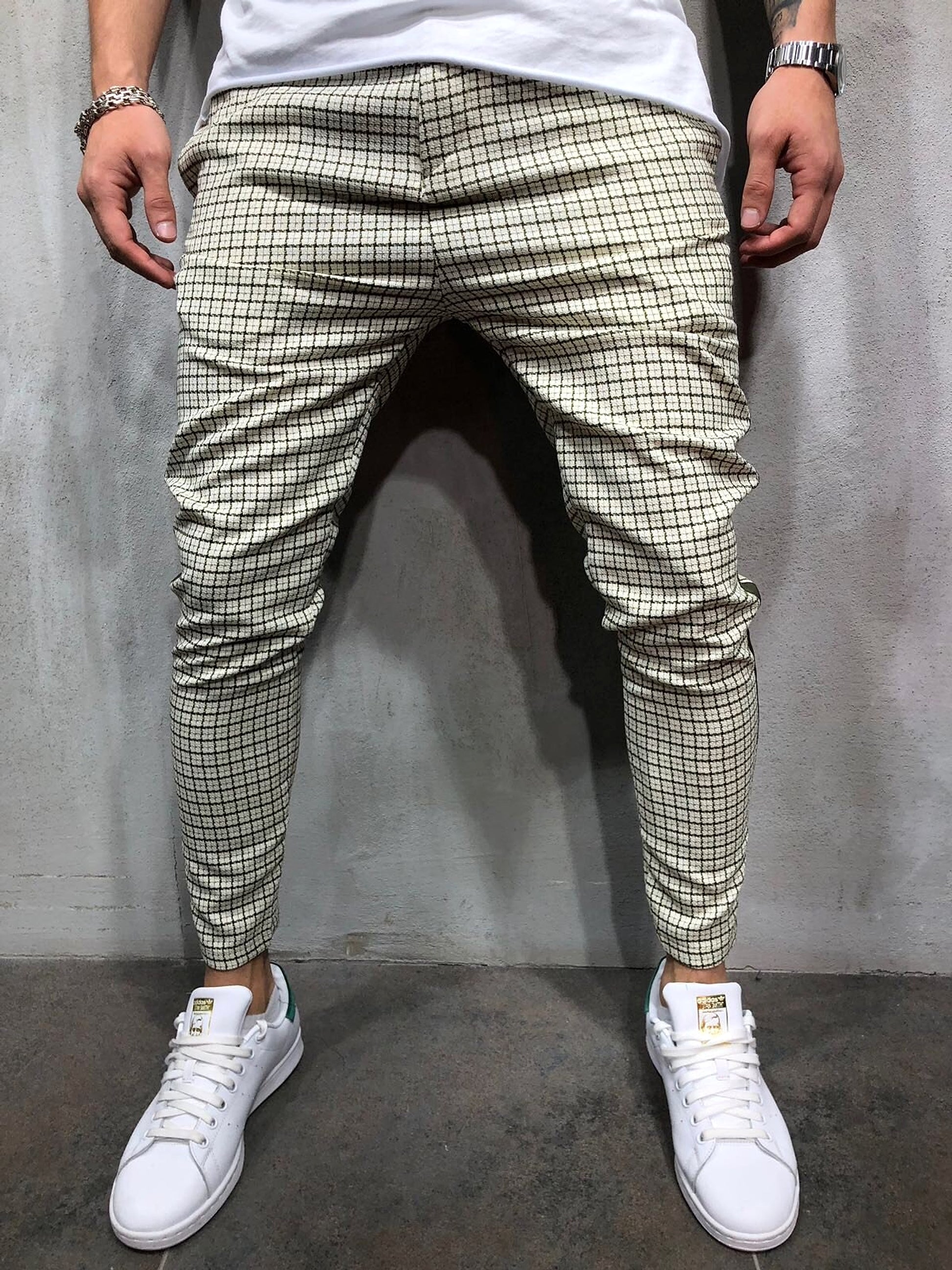Men's Slim-fitting Cool Casual Sports Striped Side Ribbon Trousers (Jeans & Pants) - enhanced image 9