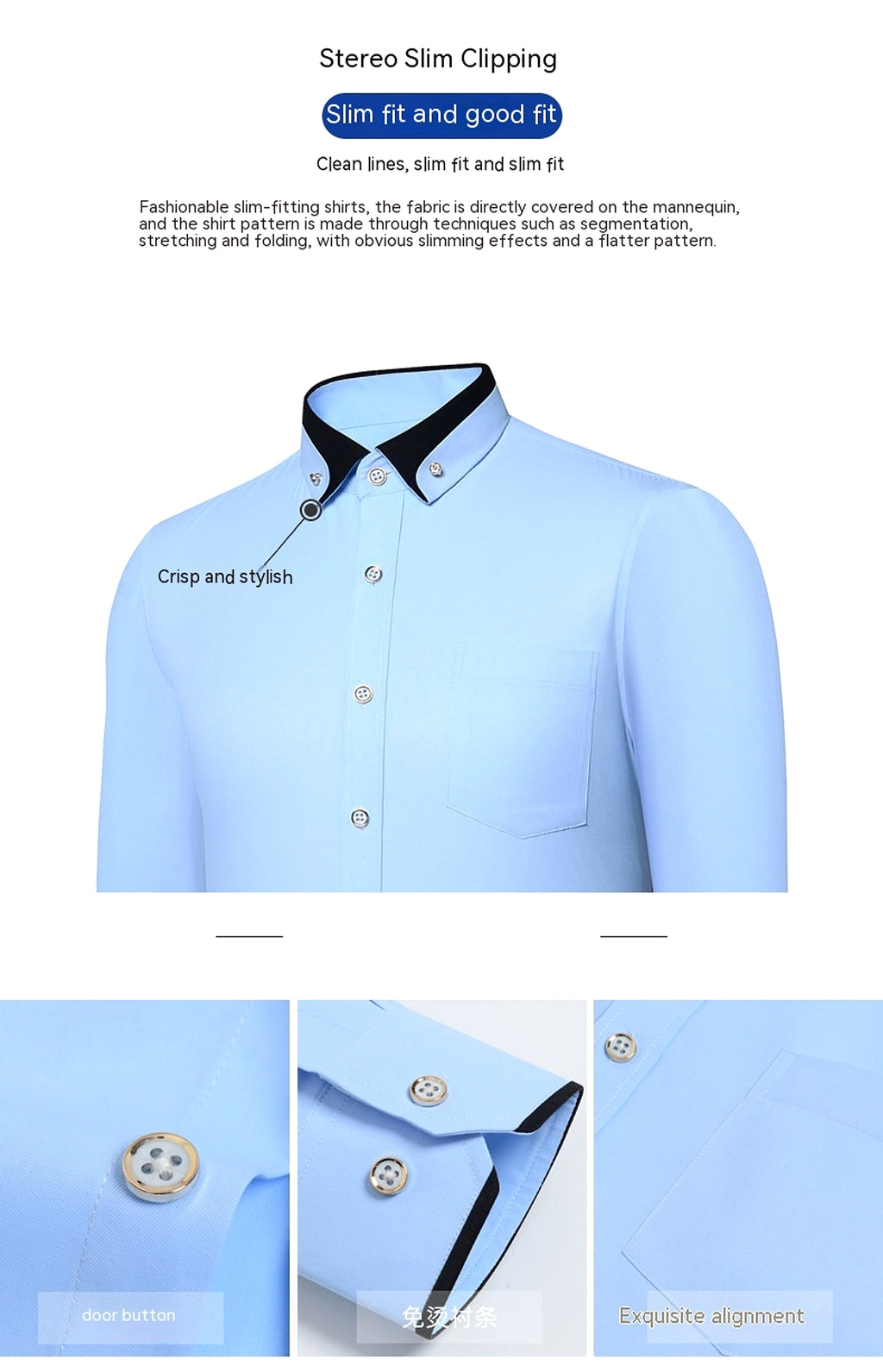 Men's Stretch Long Sleeve DressShirt Casual And Comfortable Non-ironing - enhanced image 9
