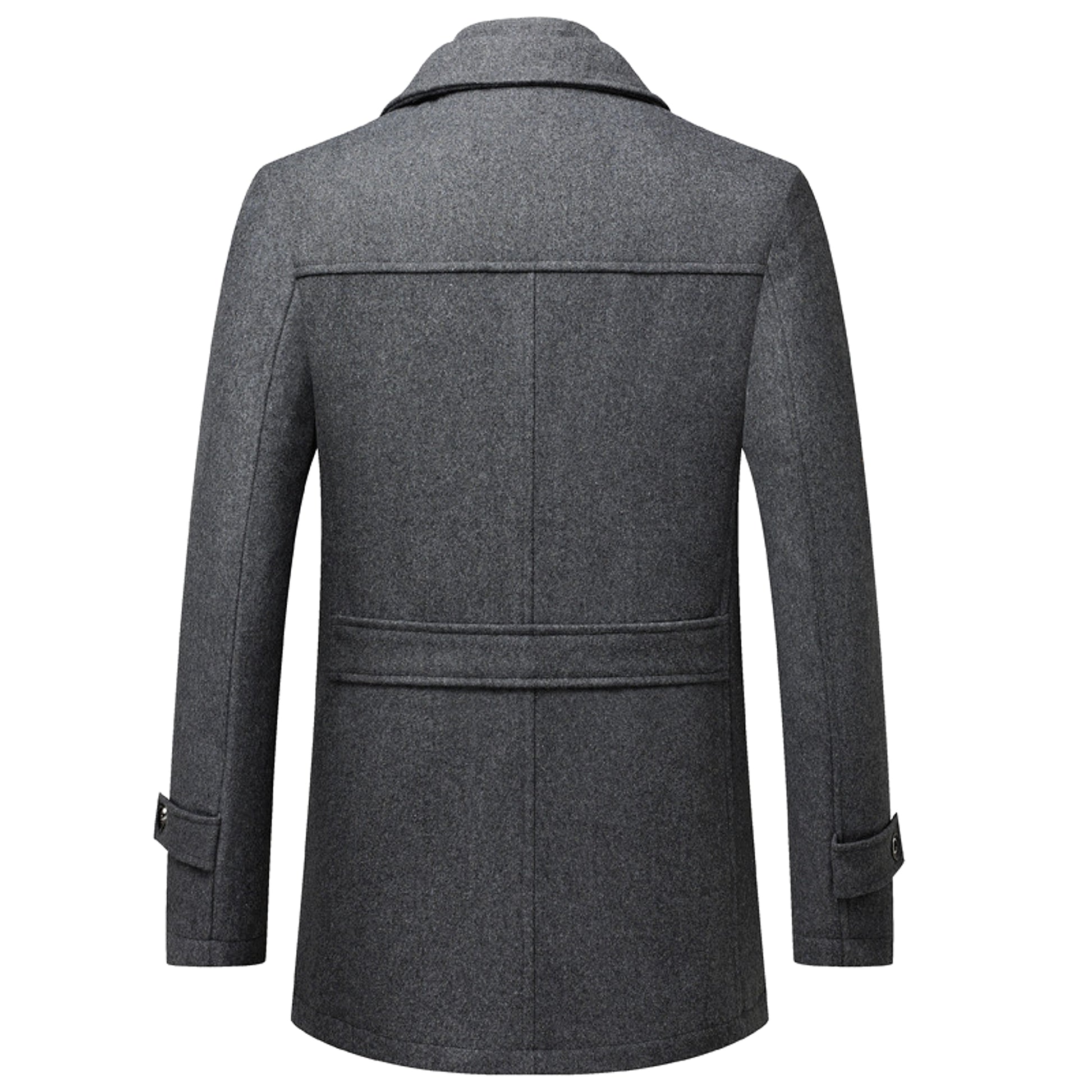Men's Wool Woolen Thickened Overcoat Jacket - enhanced image 9