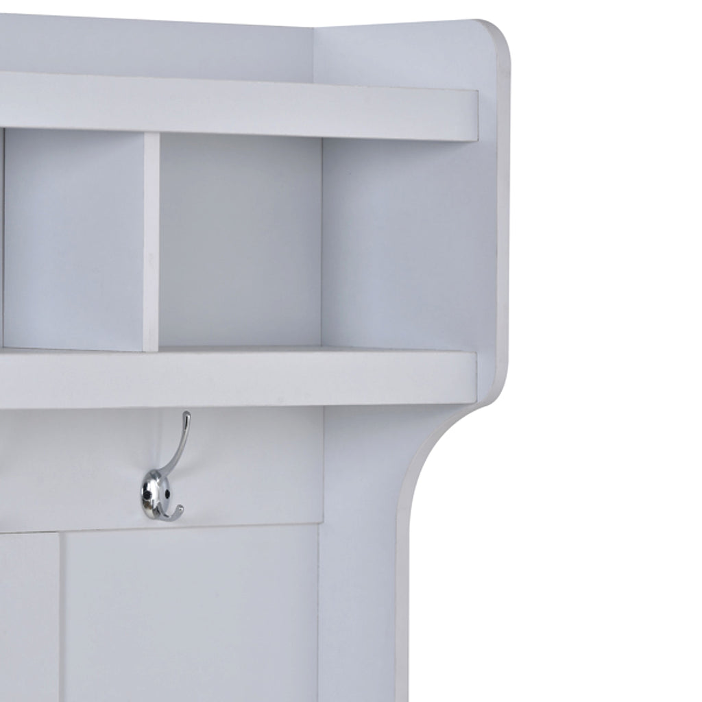 LuneluX_Home – Modern Farmhouse Hall Tree with Storage Bench & Hooks (White) - enhanced image 9