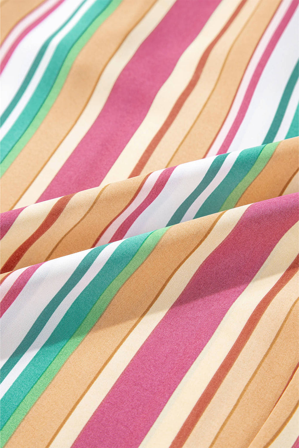 Multicolor Striped Smocked High Waist Wide Leg Pants - enhanced image 9