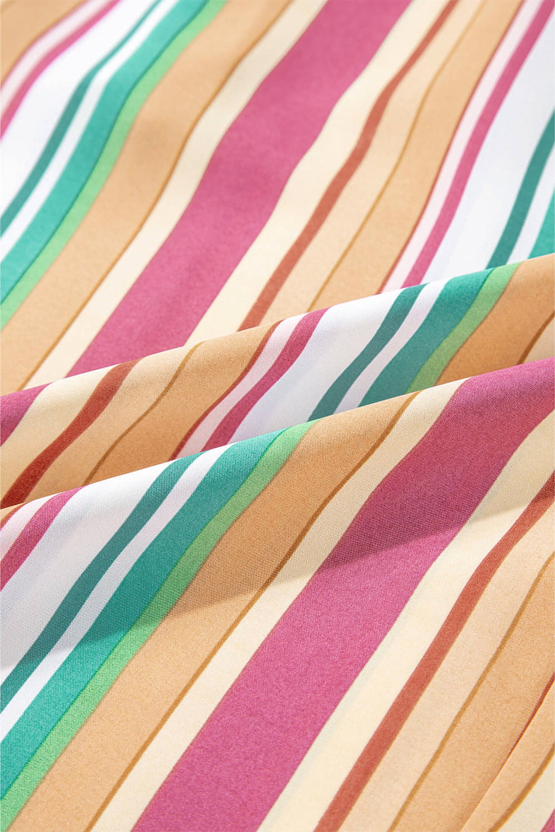 Multicolor Striped Smocked High Waist Wide Leg Pants - enhanced image 9
