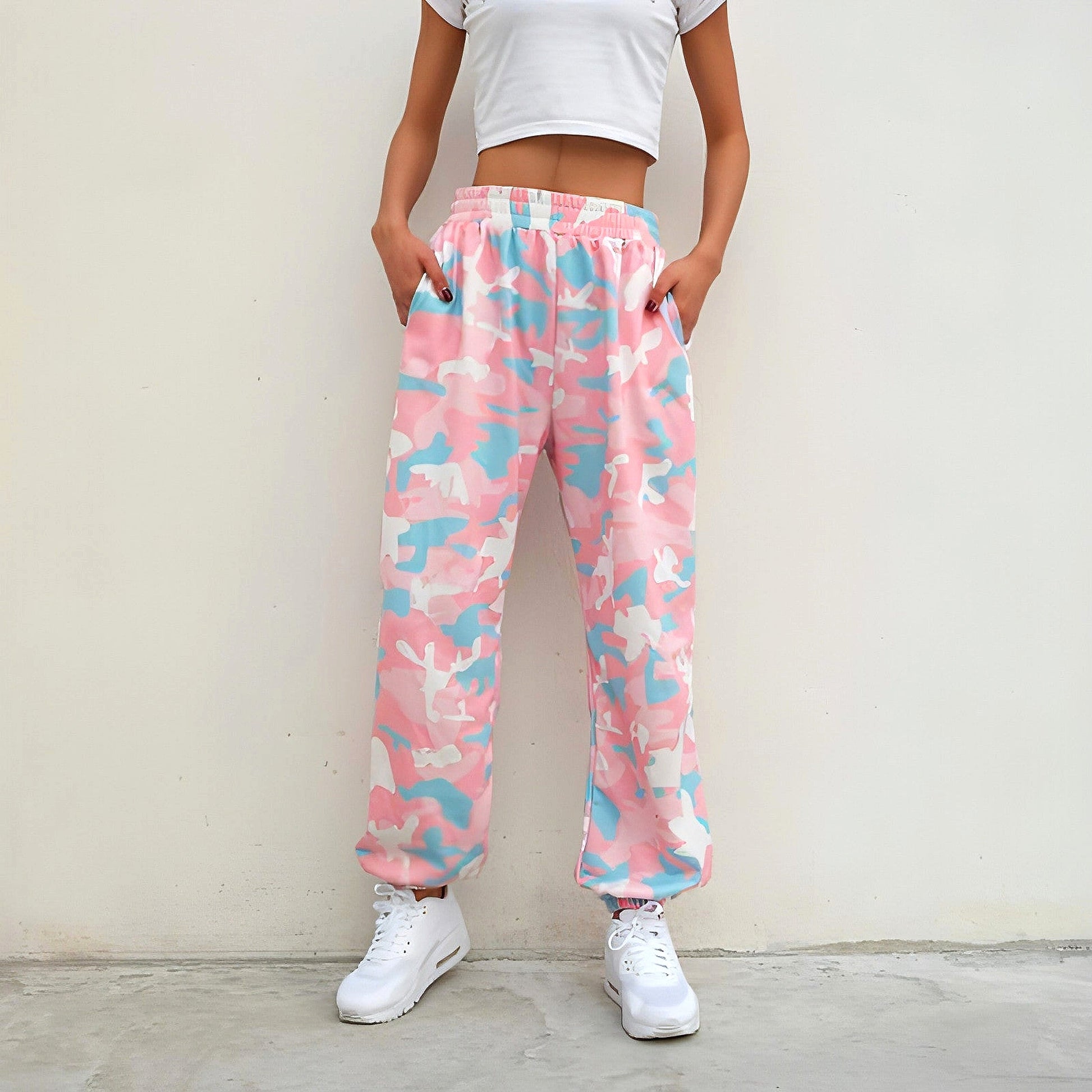 Camouflage Pants Spring High Waist Casual Joggers Elastic Sweatpants Women - enhanced image 9
