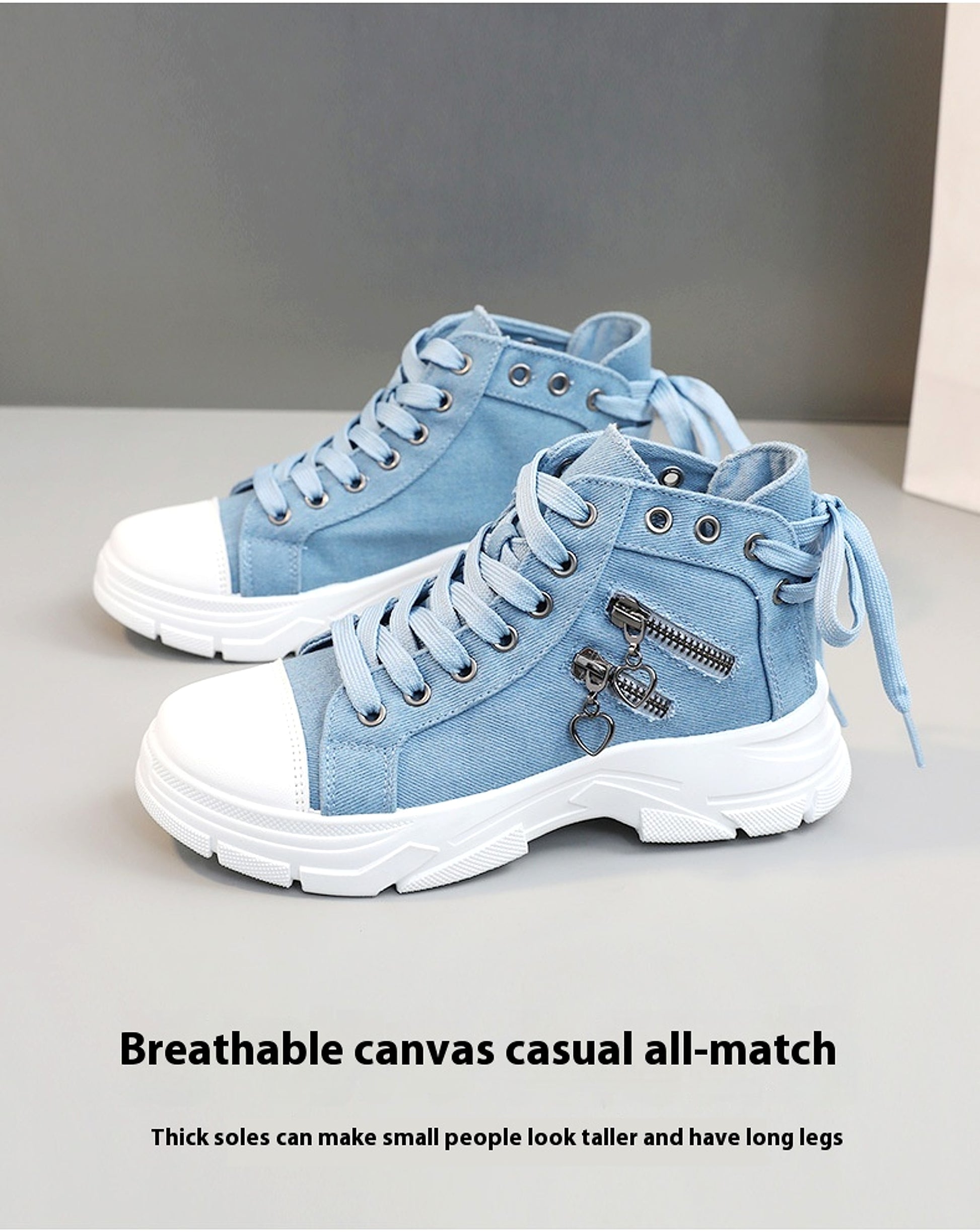 CanvasStep™ – Platform High-Top Sneakers with Zipper Details - enhanced image 9