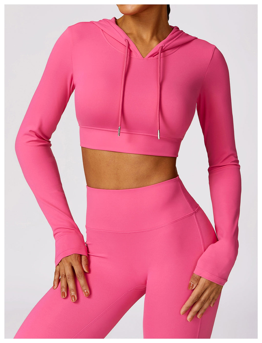 Outdoor Running Hooded Top Yoga Leggings - enhanced image 9