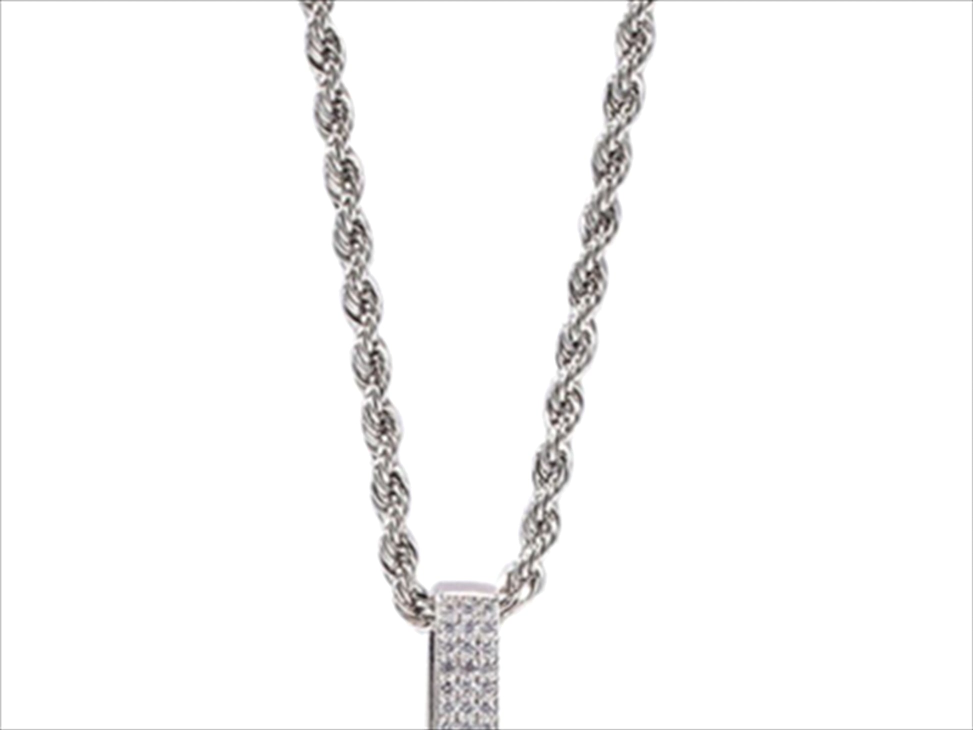 Personalized Rotating Pendant Necklace – Custom Name & Zircon Inlay - enhanced image 9