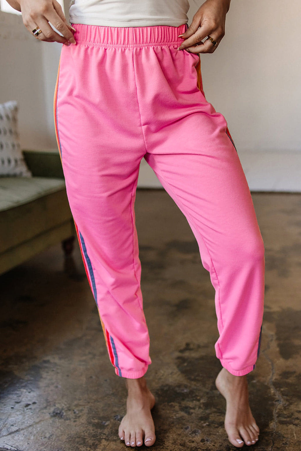 Pink Counting Rainbows High Waist Sweatpants - enhanced image 9