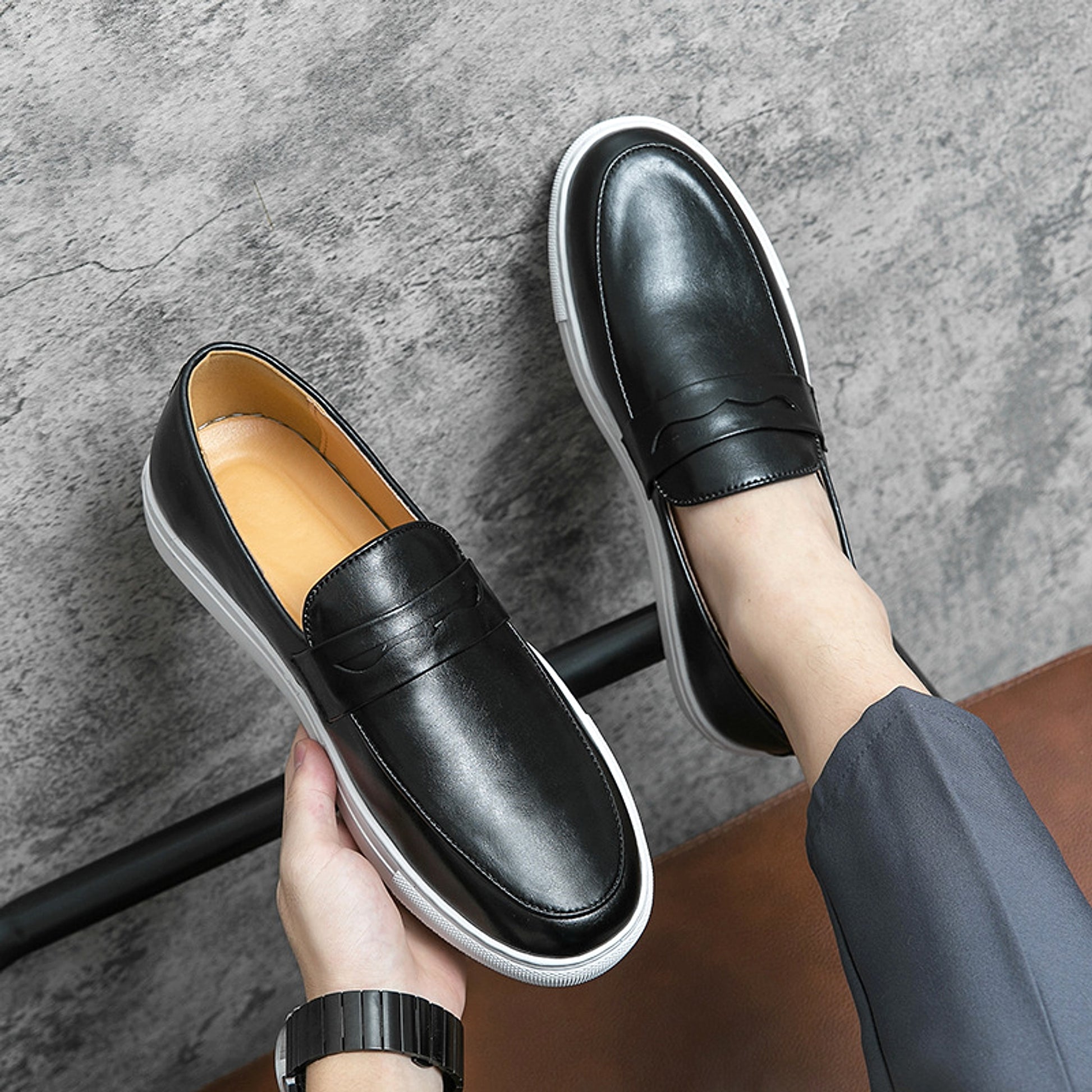 Plus Size Board Shoes Male Business Casual Leather Shoes Men - enhanced image 9