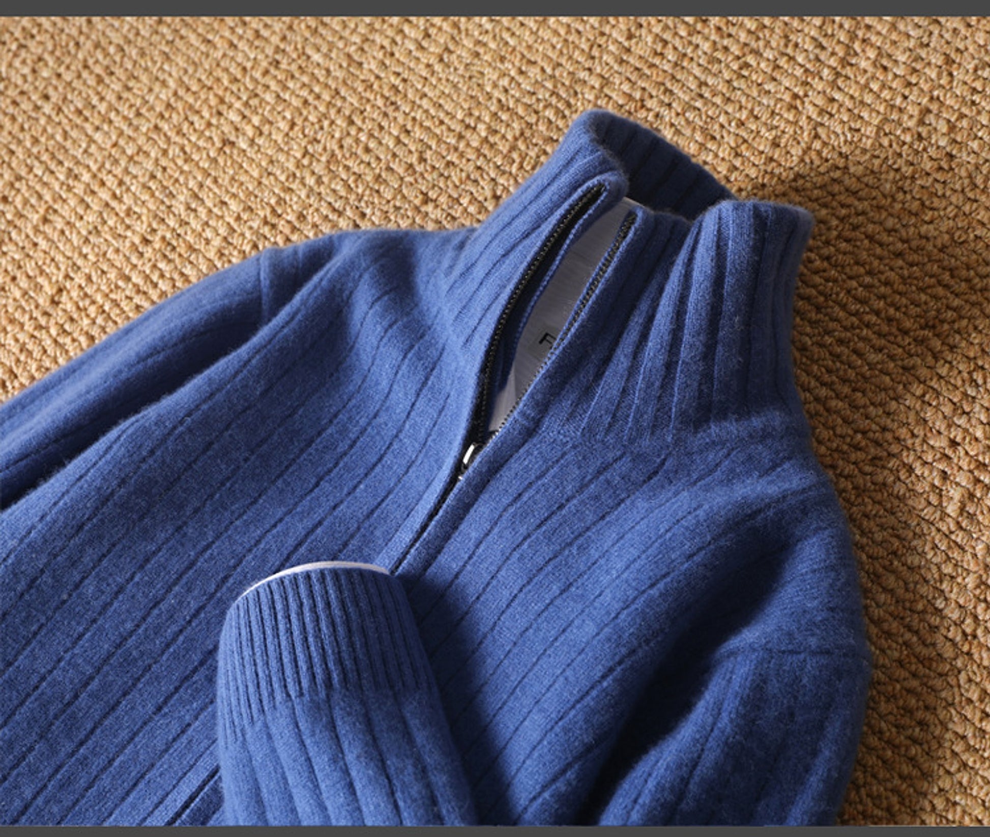 Pure Wool Sweater Men's Lapel Full Zipper - enhanced image 9