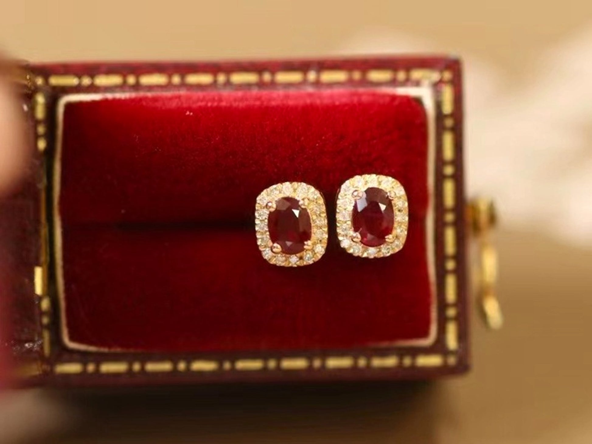 ❤️‍🔥 HF™ – Pigeon Ruby Studs | 18K Royal Edition - enhanced image 9