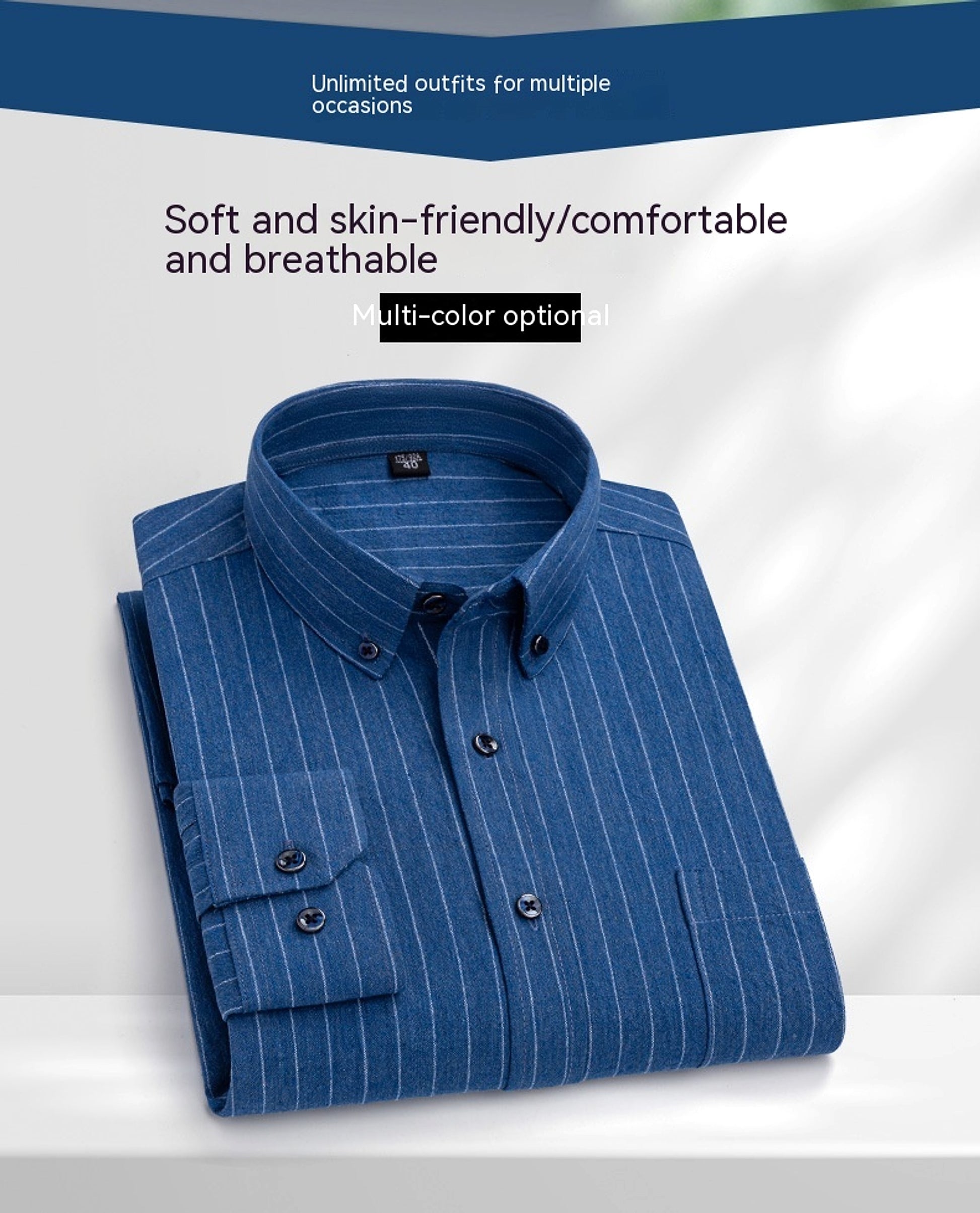 Retro Casual Brushed Cotton Plaid Enzyme Wash Embroidered DressShirt Men - enhanced image 9