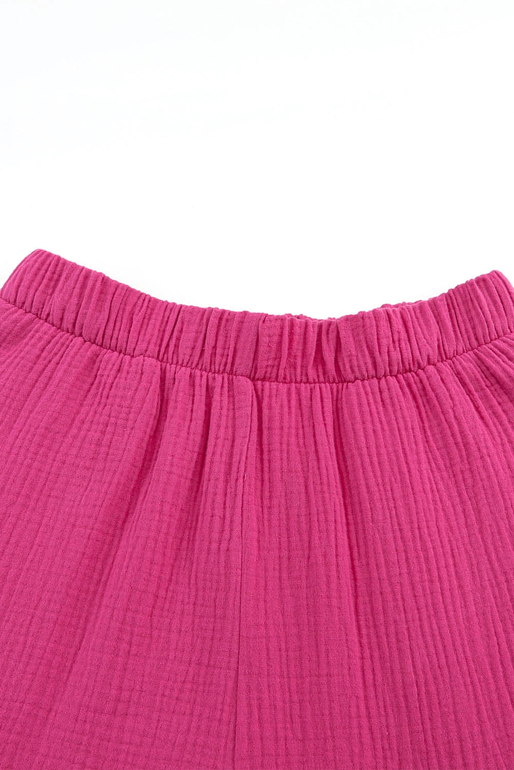 Rose Textured High Waist Ruffled Bell Bottom Pants - enhanced image 9