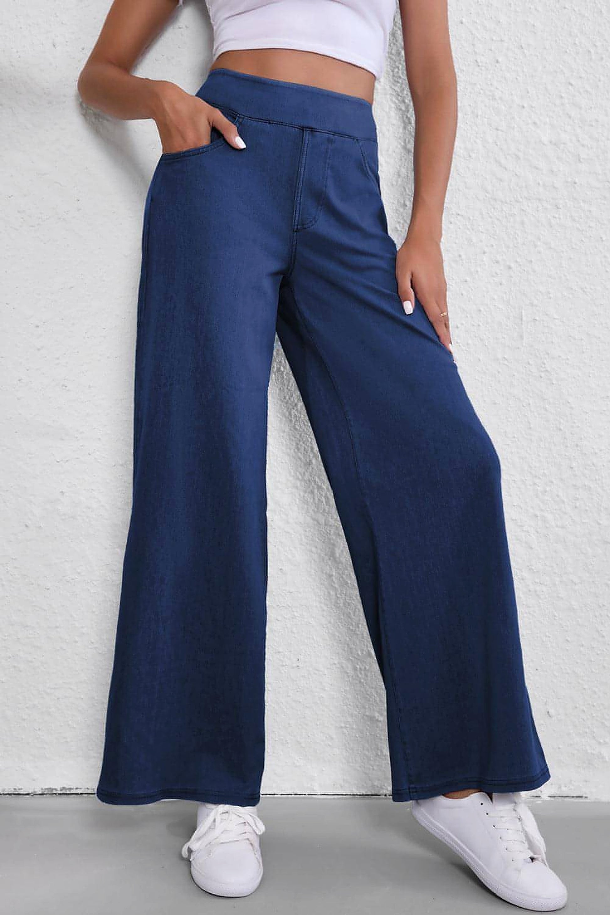 Sail Blue Medium Wash Straight Leg Loose Casual Jeans - enhanced image 9