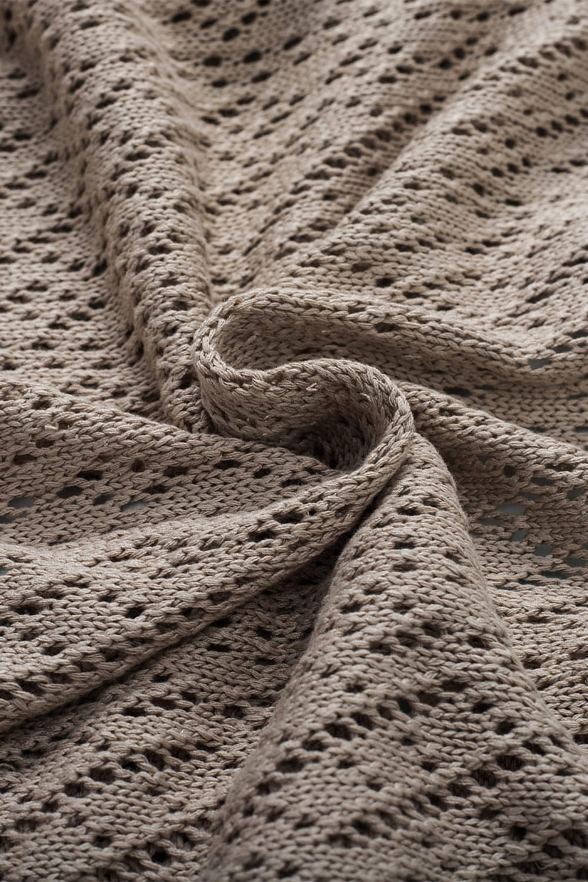 Smoke Gray Solid Color Pointelle Knit Open Front Cardigan - enhanced image 9