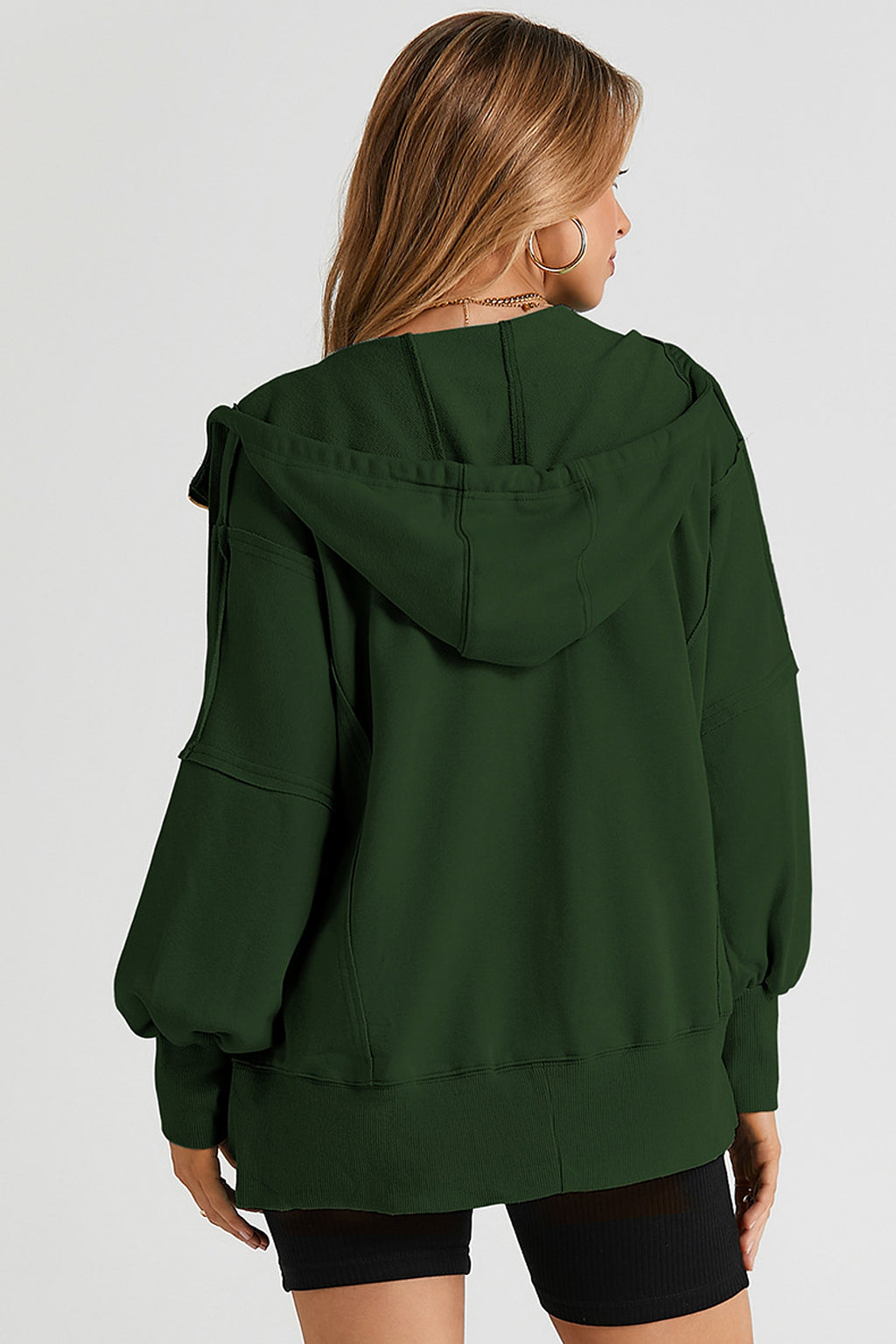 Solid Color Long Sleeve Sweater For Women (Zipper) - enhanced image 9