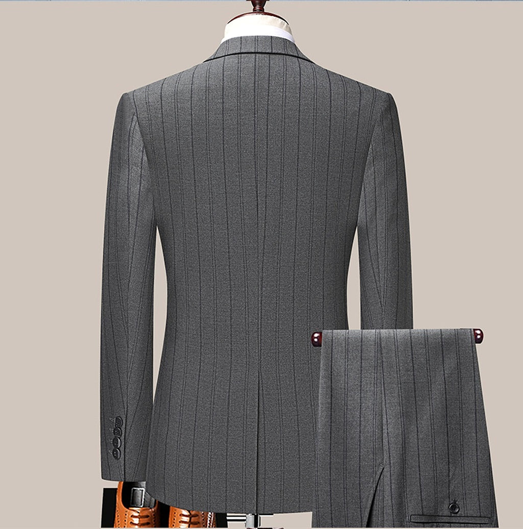 Graysven™ – Slim Striped Wedding & Business Suit - enhanced image 9