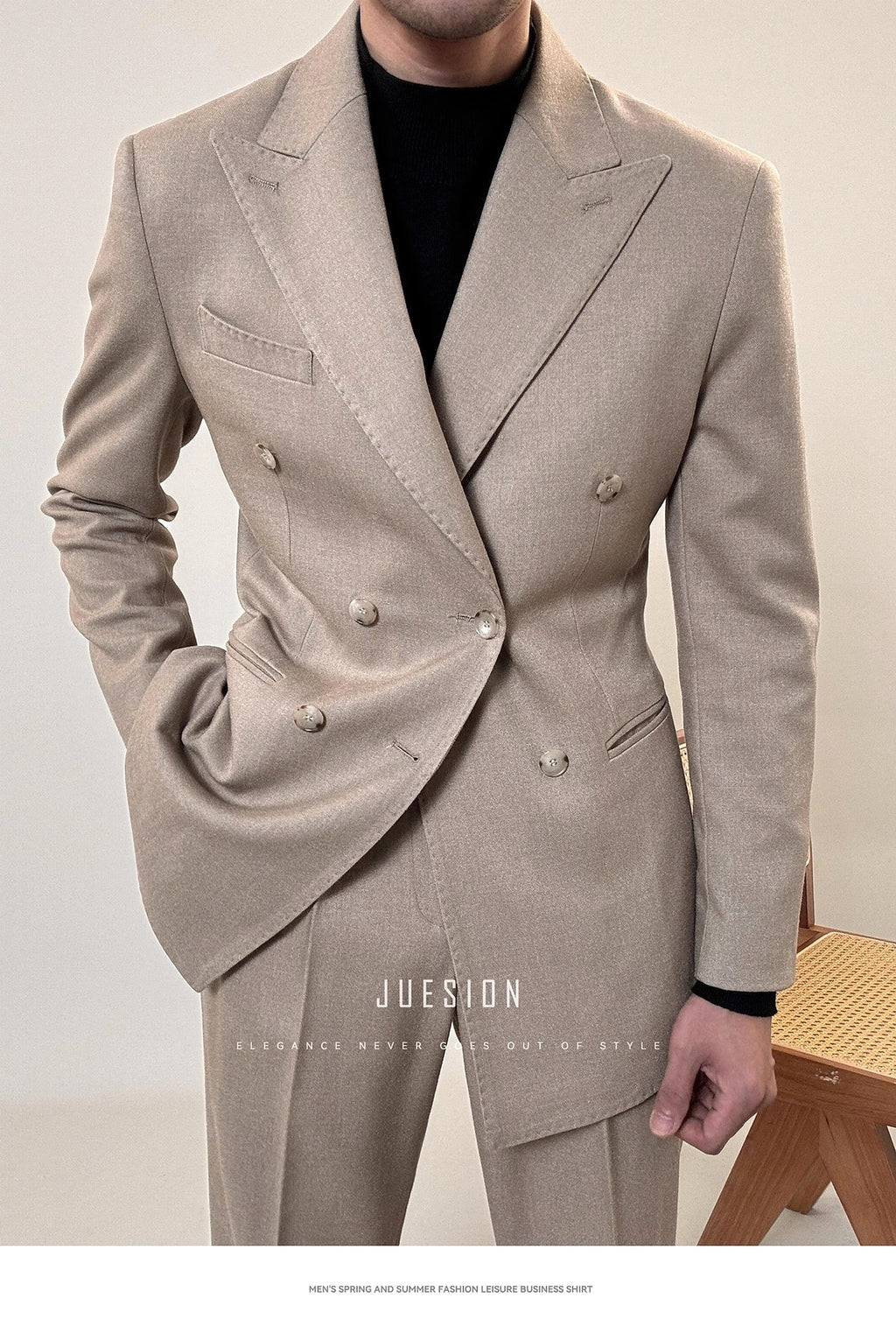 Toscarelli™ – Italian Double-Breasted Spring Suit - enhanced image 9