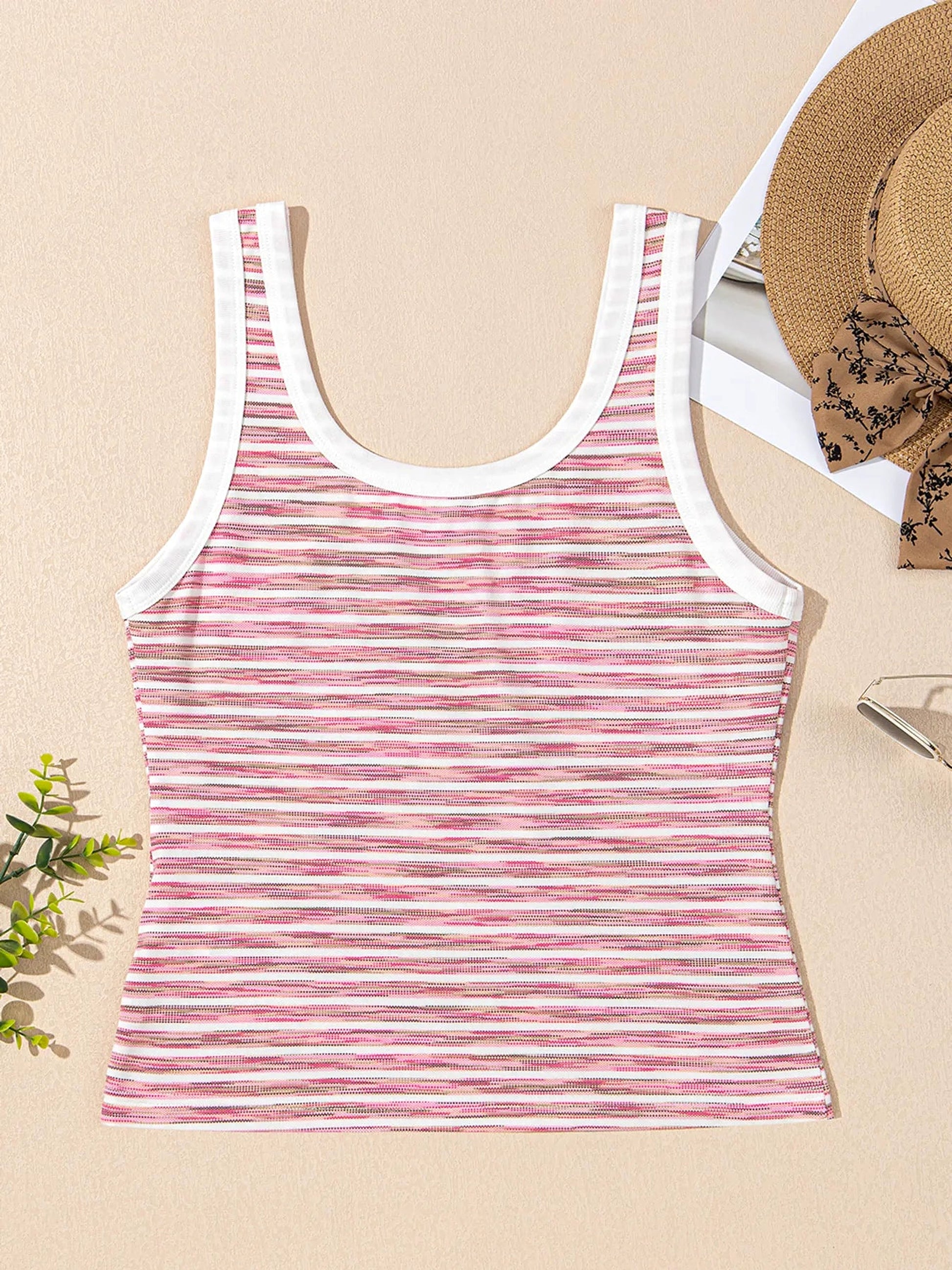 Striped Scoop Neck Tank Top - enhanced image 9