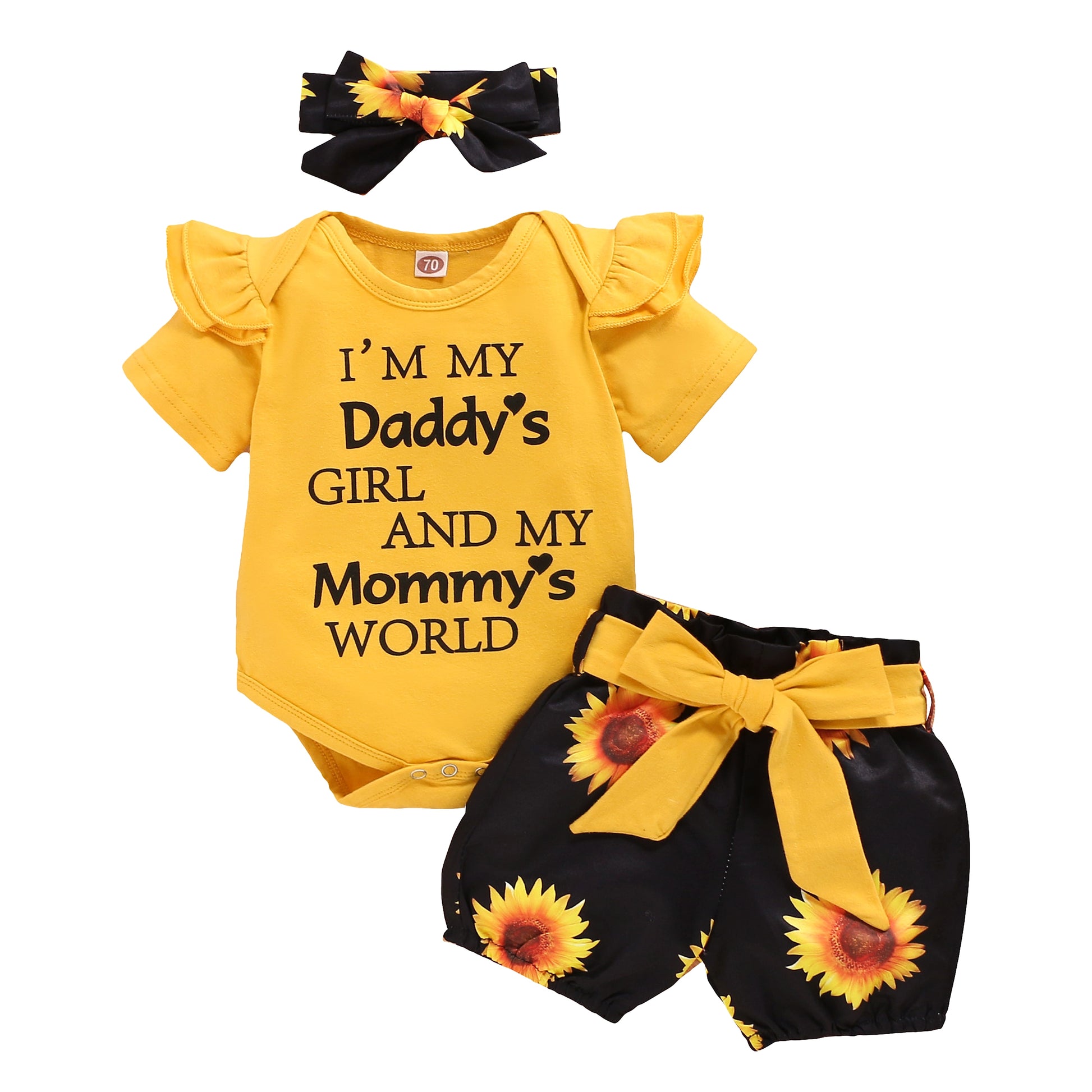 SunnyBloom™ – 3-Piece Baby Girl Sunflower Outfit - enhanced image 9