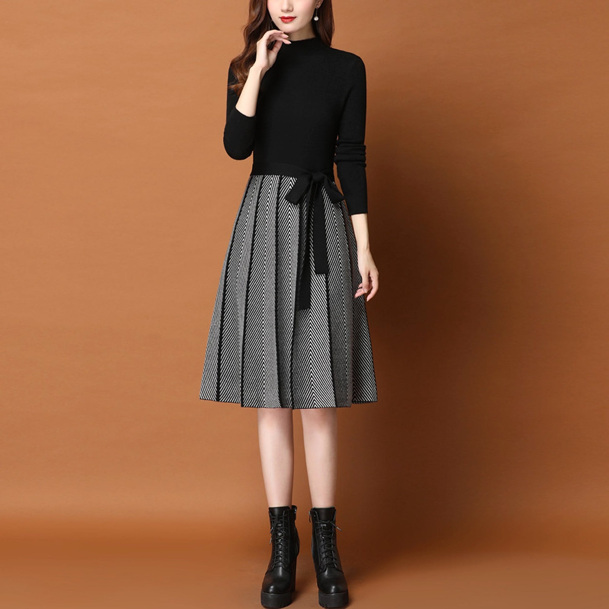 Sweater Skirt Inner Wear Base Temperament Long Women's Clothing Dress - enhanced image 9
