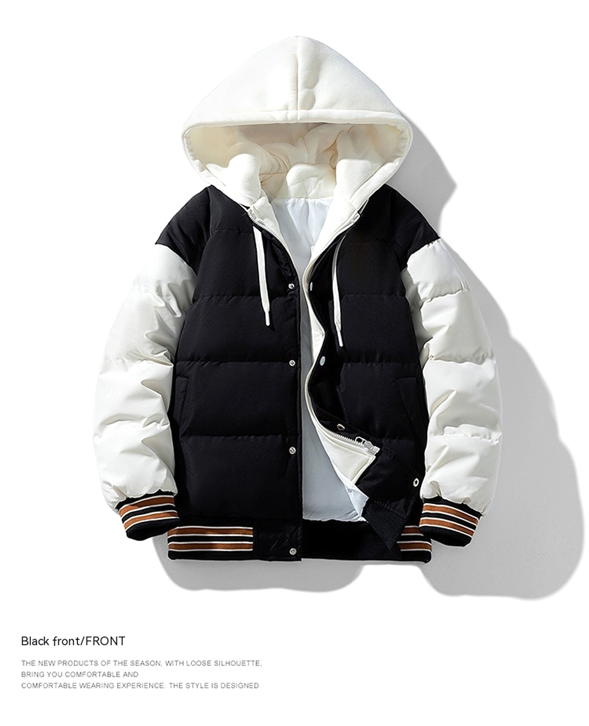 Thickened Down Cotton Jacket With Hood And Two Fake Pieces Men - enhanced image 9