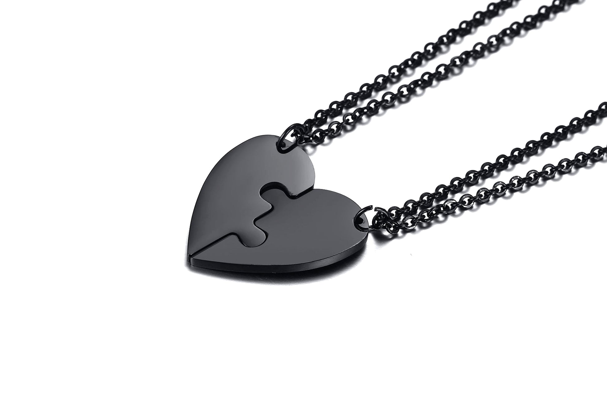 Titanium Steel Heart-Shaped Friendship Pendant – Two-Piece Jewelry - enhanced image 9