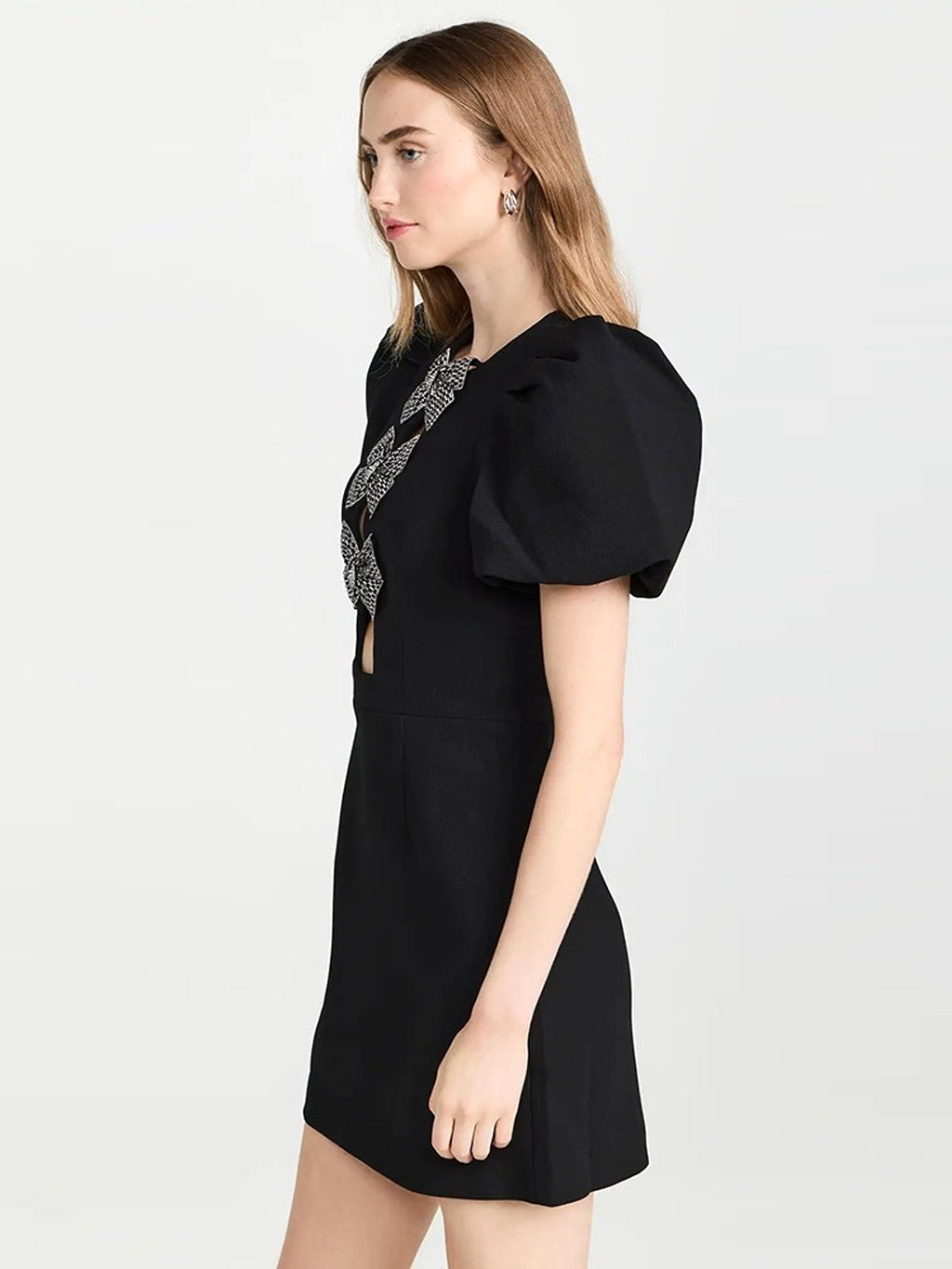 A1. Tube Top Three Bowknot Connection Hollowed Fashion Puff Sleeve Sheath Bandage One-piece Dress - enhanced image 9