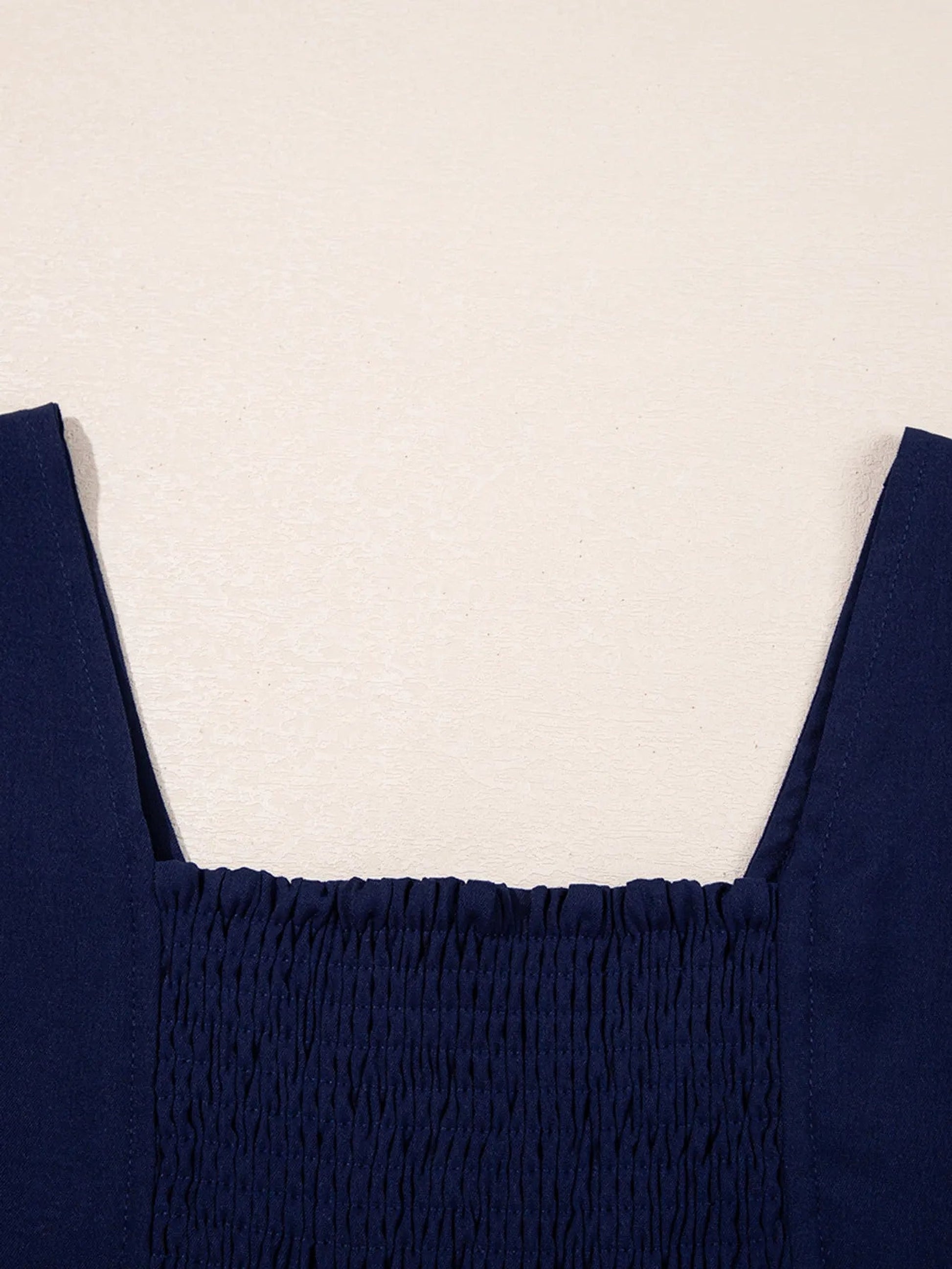 V Neck Buttoned Front Shirred Back Short Sleeve Midi Dress - enhanced image 9