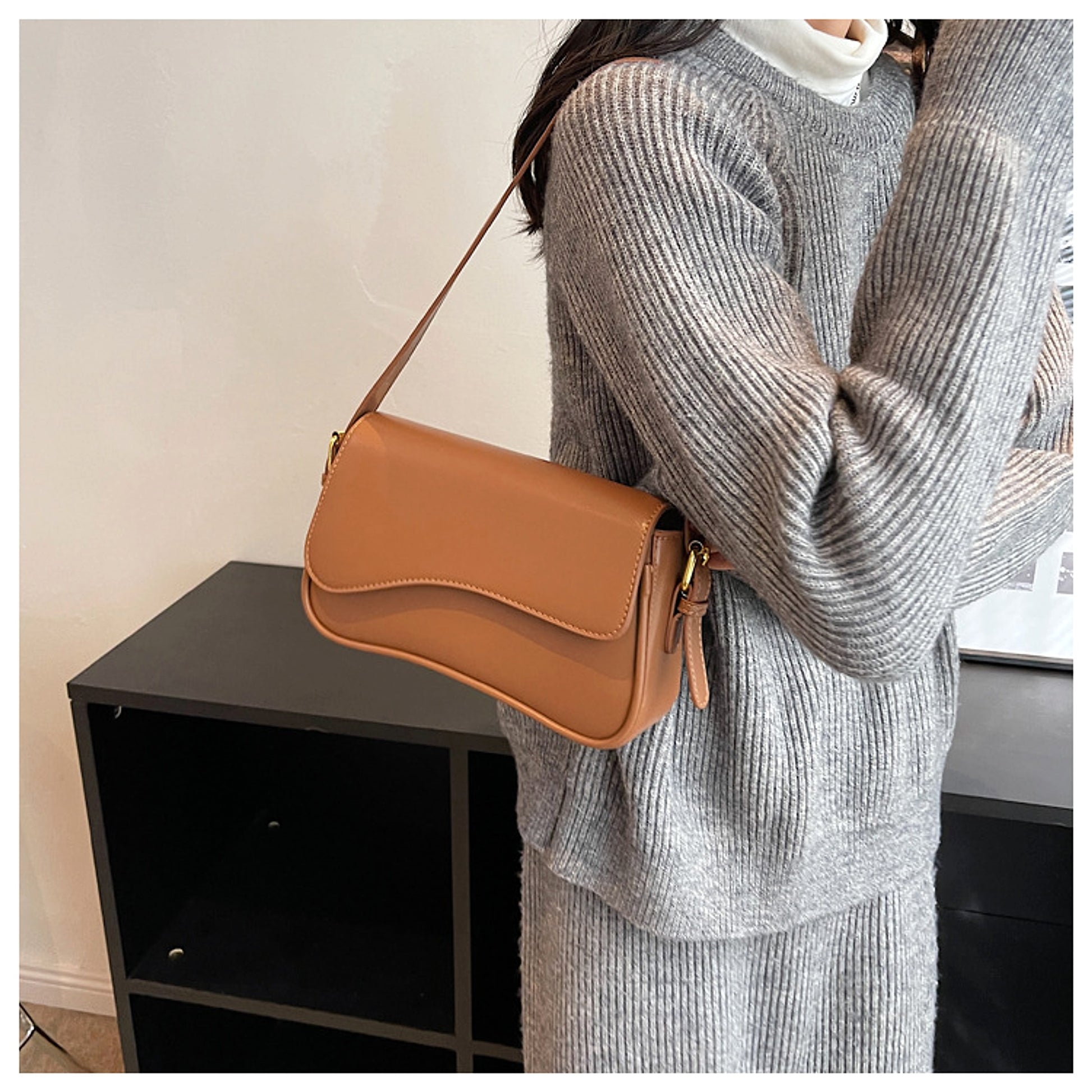 VelouraCraft™ – Magnetic Buckle Shoulder Bag - enhanced image 9