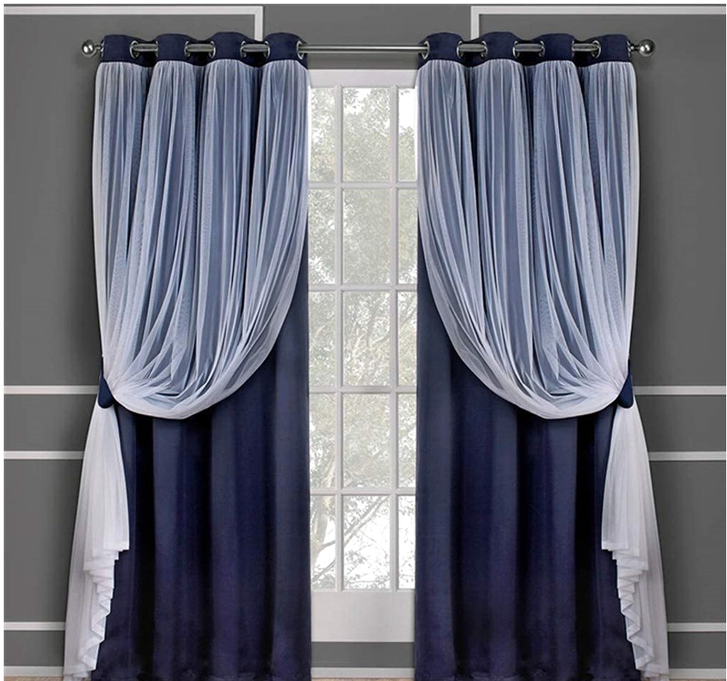 Velura™ – Double Layer Lace-Trim Blackout Curtain - enhanced image 9