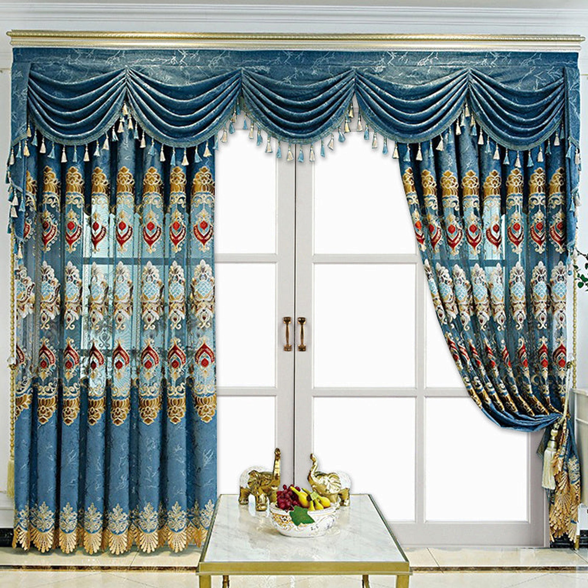 VeluRomi™ – Modern Velvet Embroidered Curtains for Light-Proof Elegance - enhanced image 9