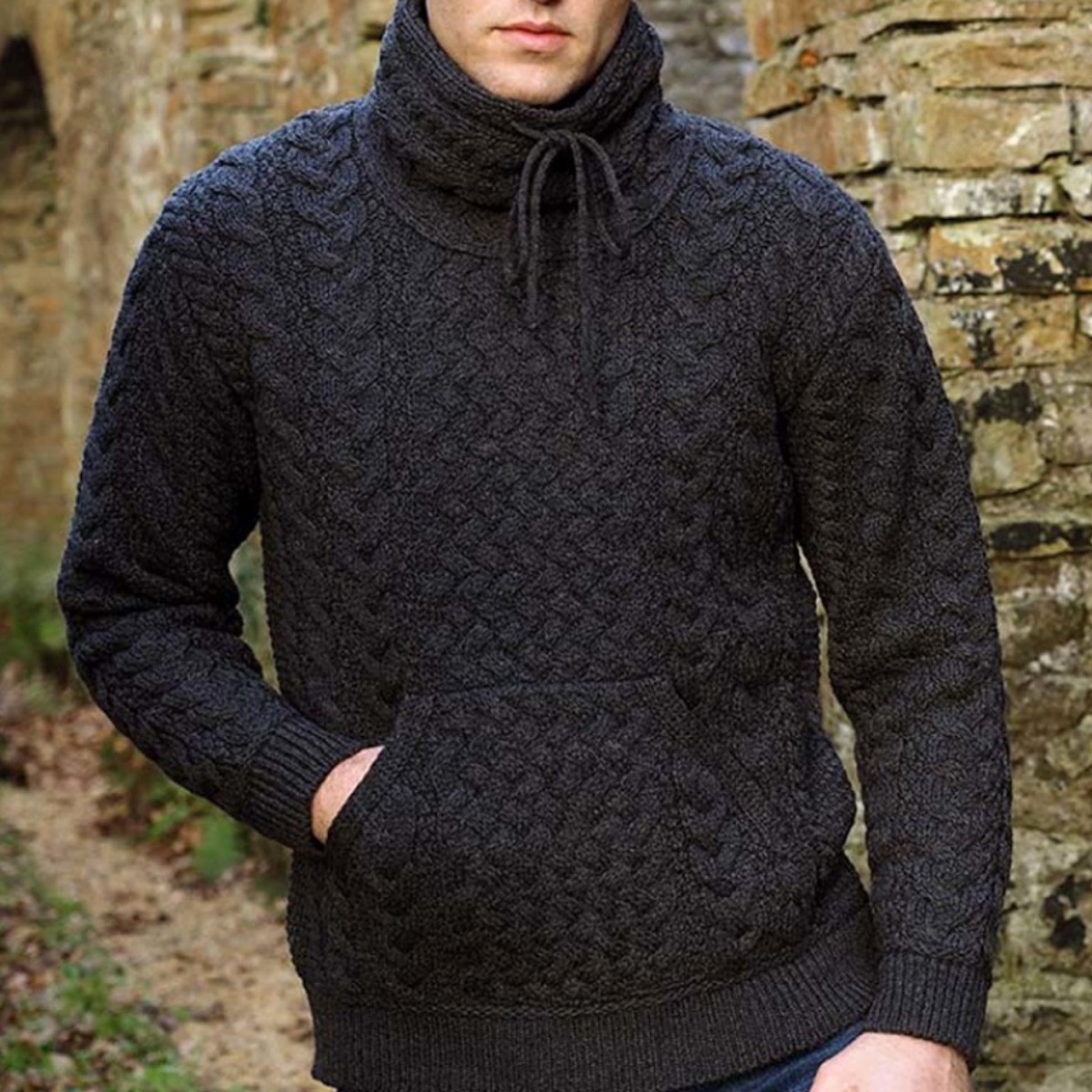 Vest Male College style home Buttons Ripped men sweater Slim - enhanced image 9