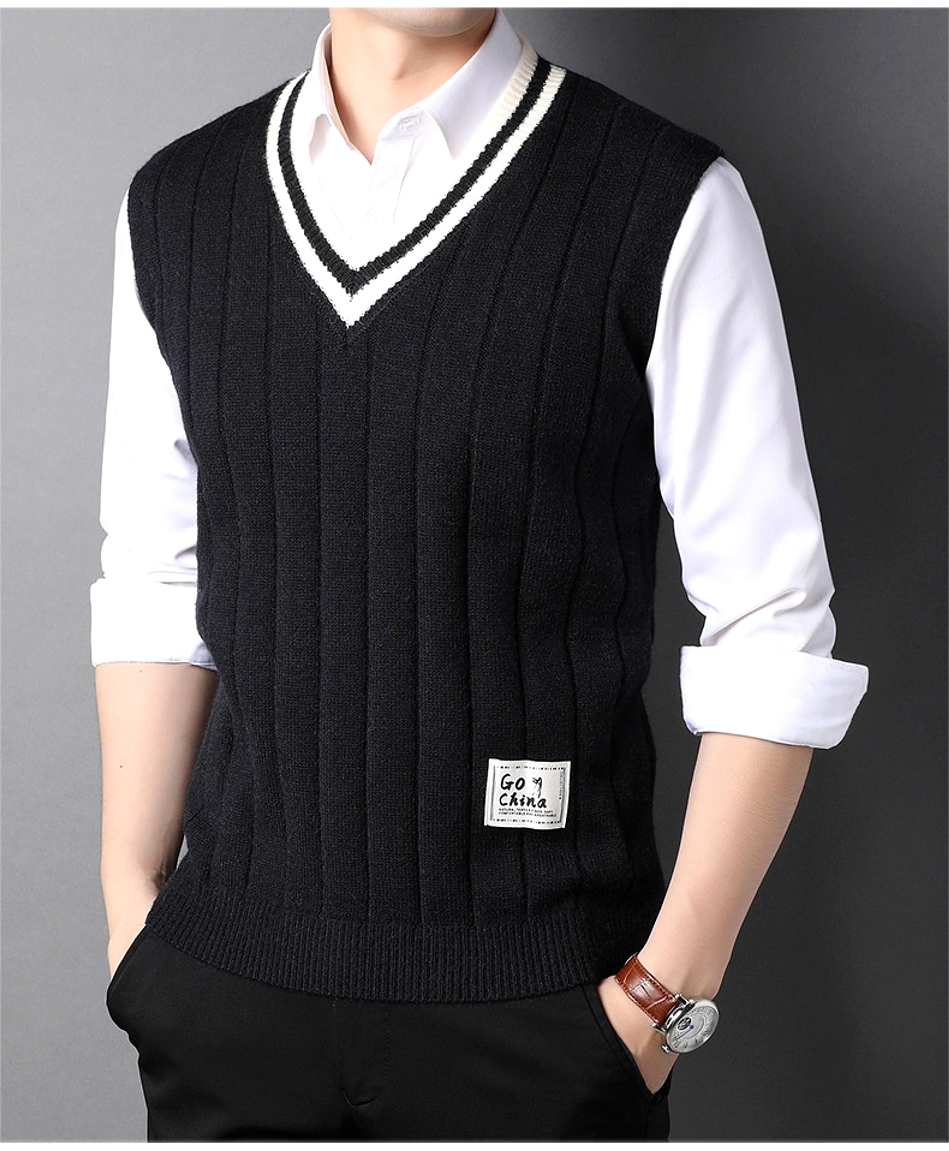 Vest Men's Sleeveless Thermal Sweater - enhanced image 9