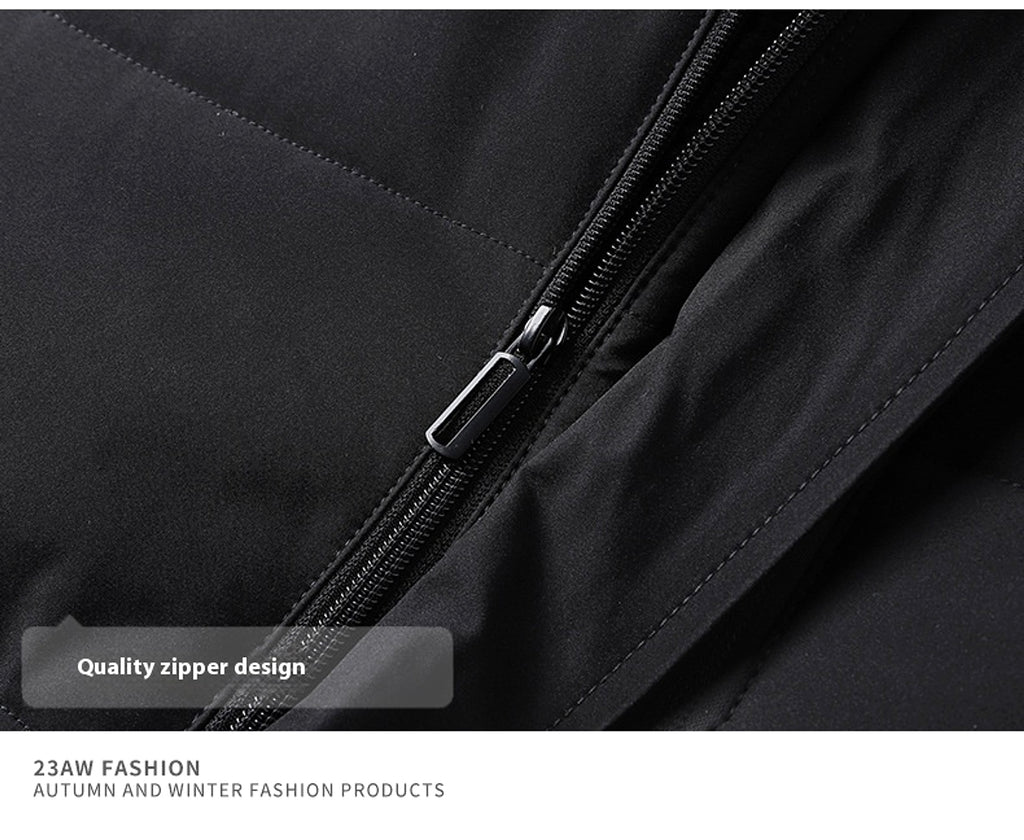 Winter Popular Middle-aged And Elderly Cotton Down Jacket Men Fleece-lined Thickened Hooded Warm Middle-aged And Elderly - enhanced image 9