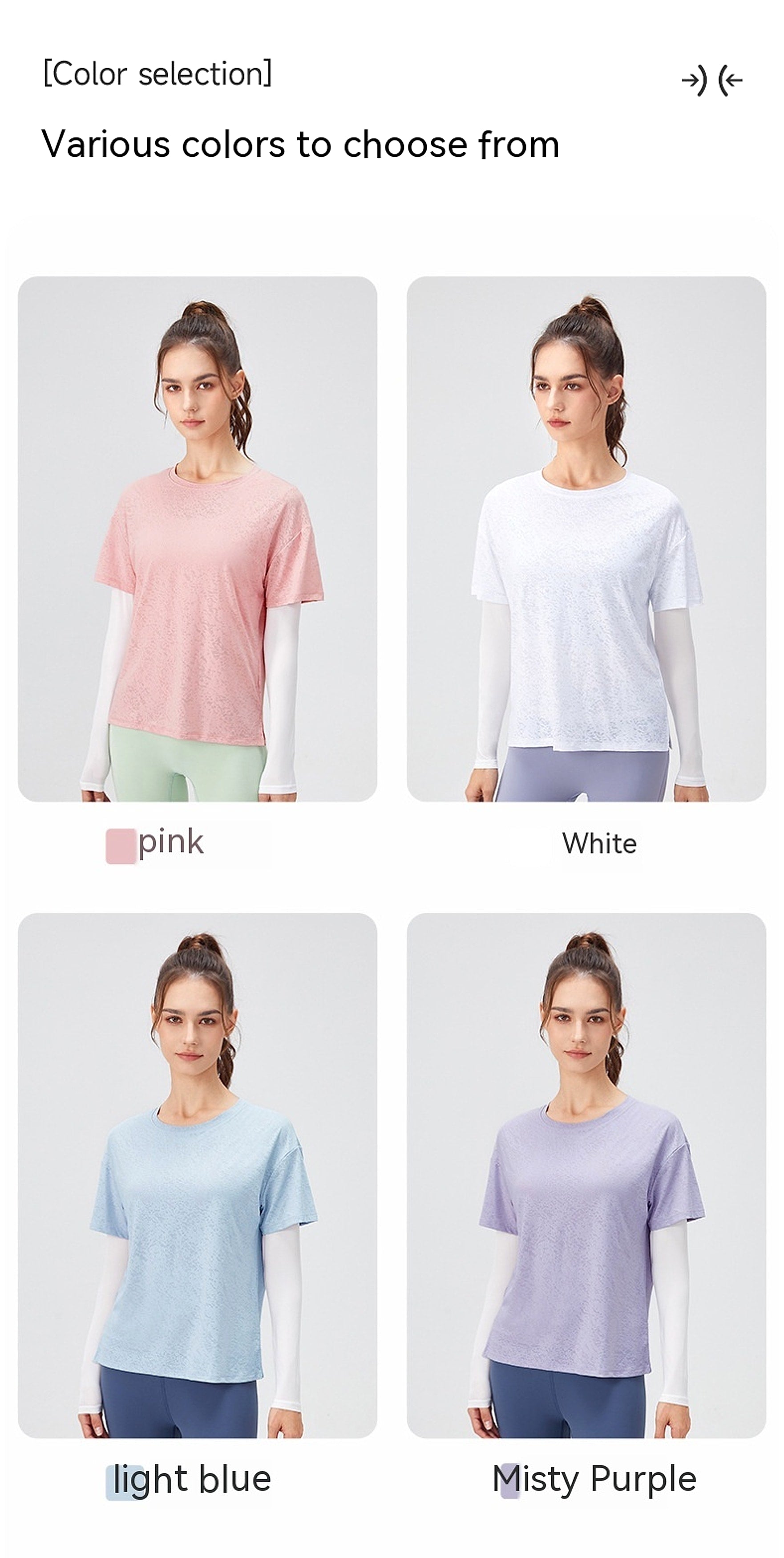 Z. Women's Fake Two-piece Loose Sports Long Sleeve Yoga Wear - enhanced image 9