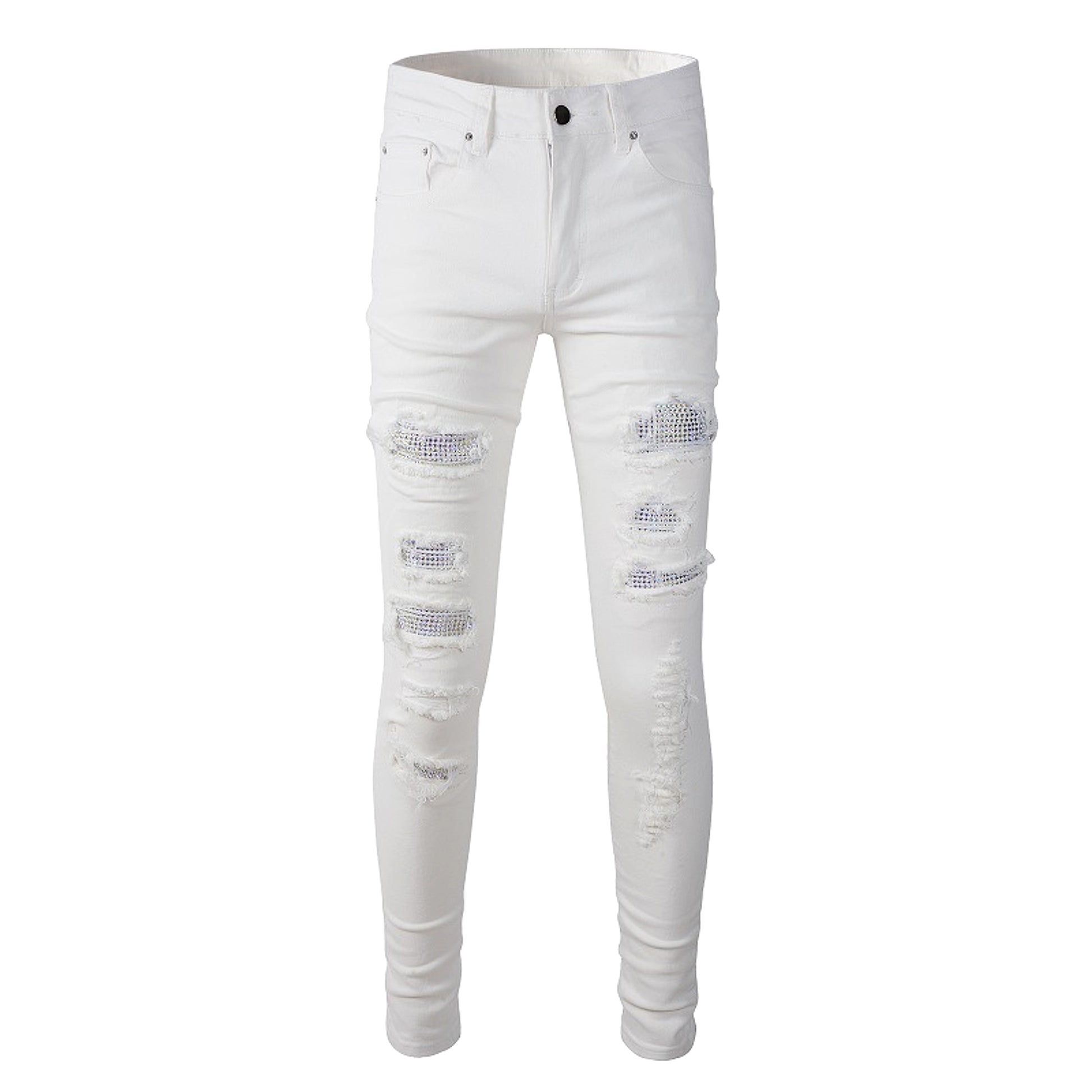 Women's High Street Ripped Stretch Slim Jeans - enhanced image 9
